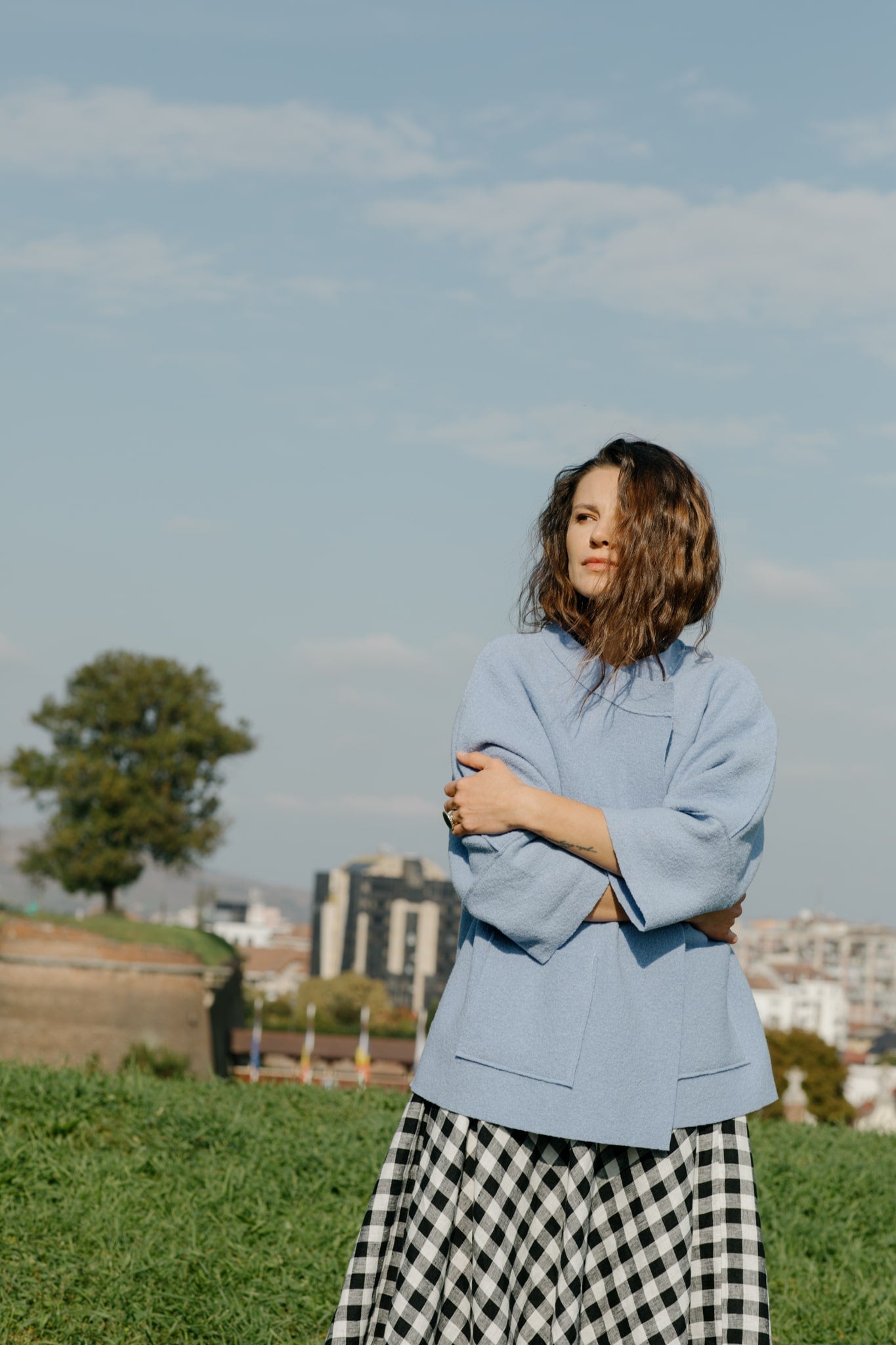 Loose boiled wool jacket