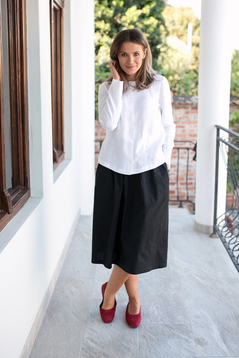 Fustă Midi Din Poplin De Bumbac Organic