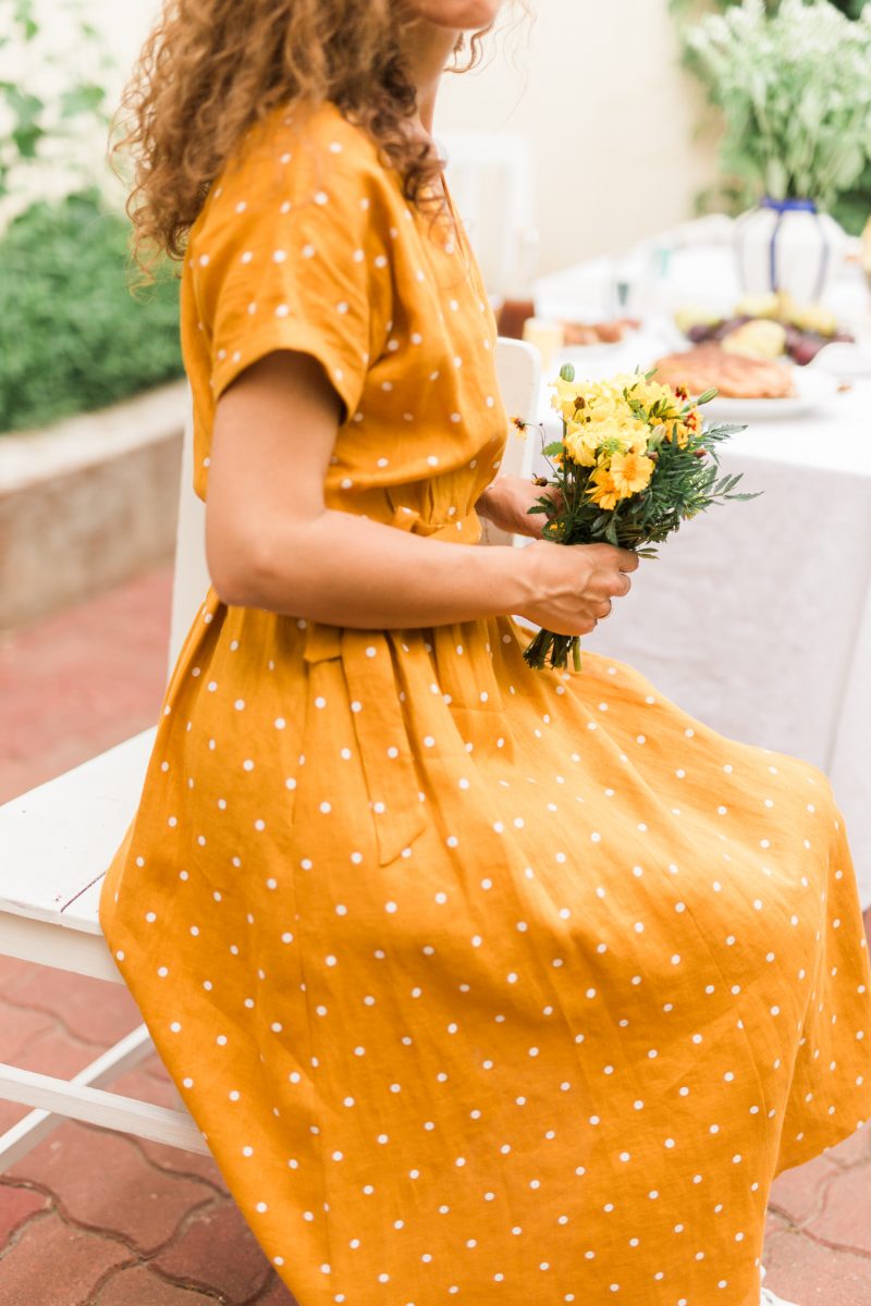 Wrap linen dress