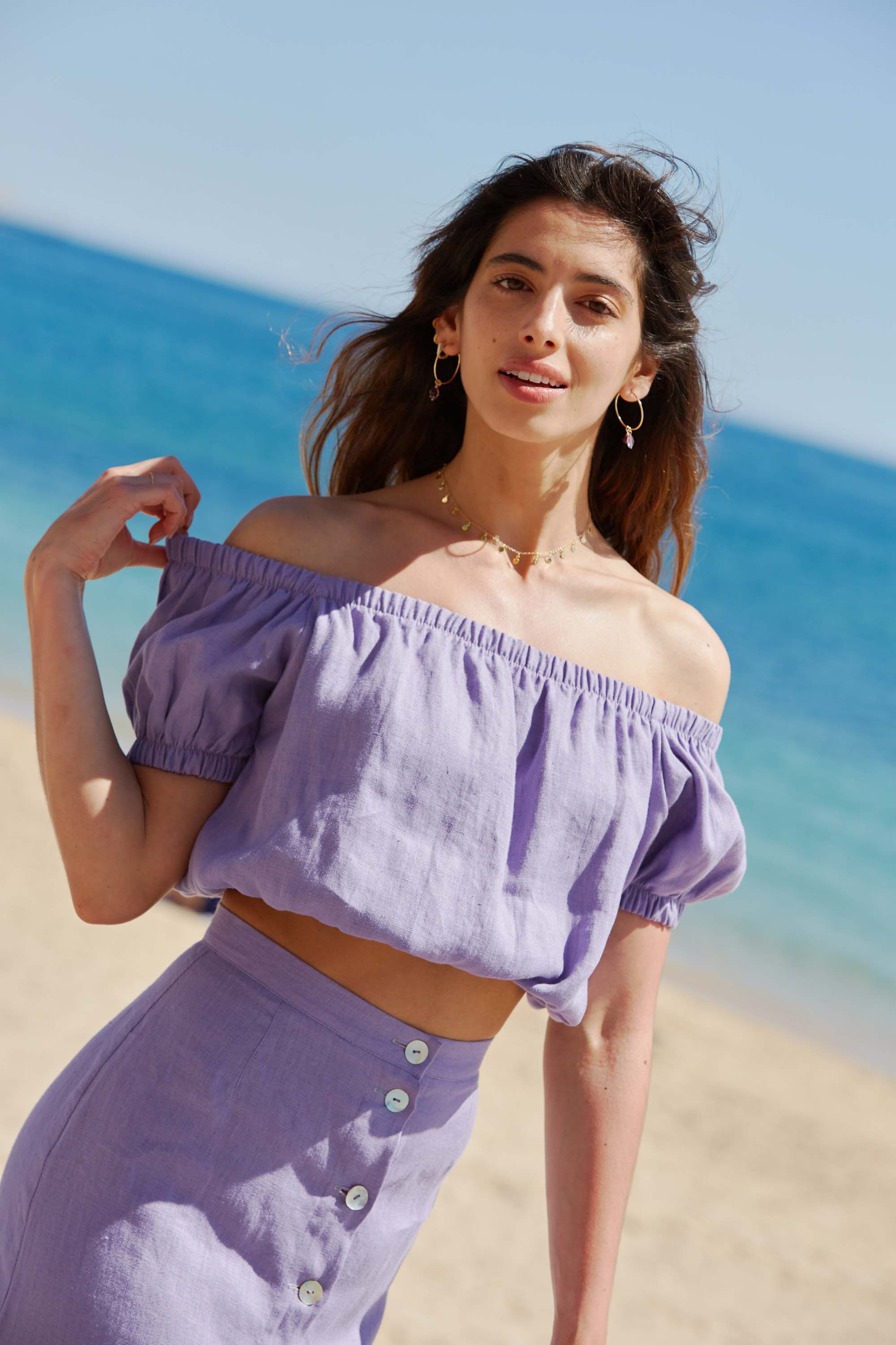 Amber Linen Crop Top