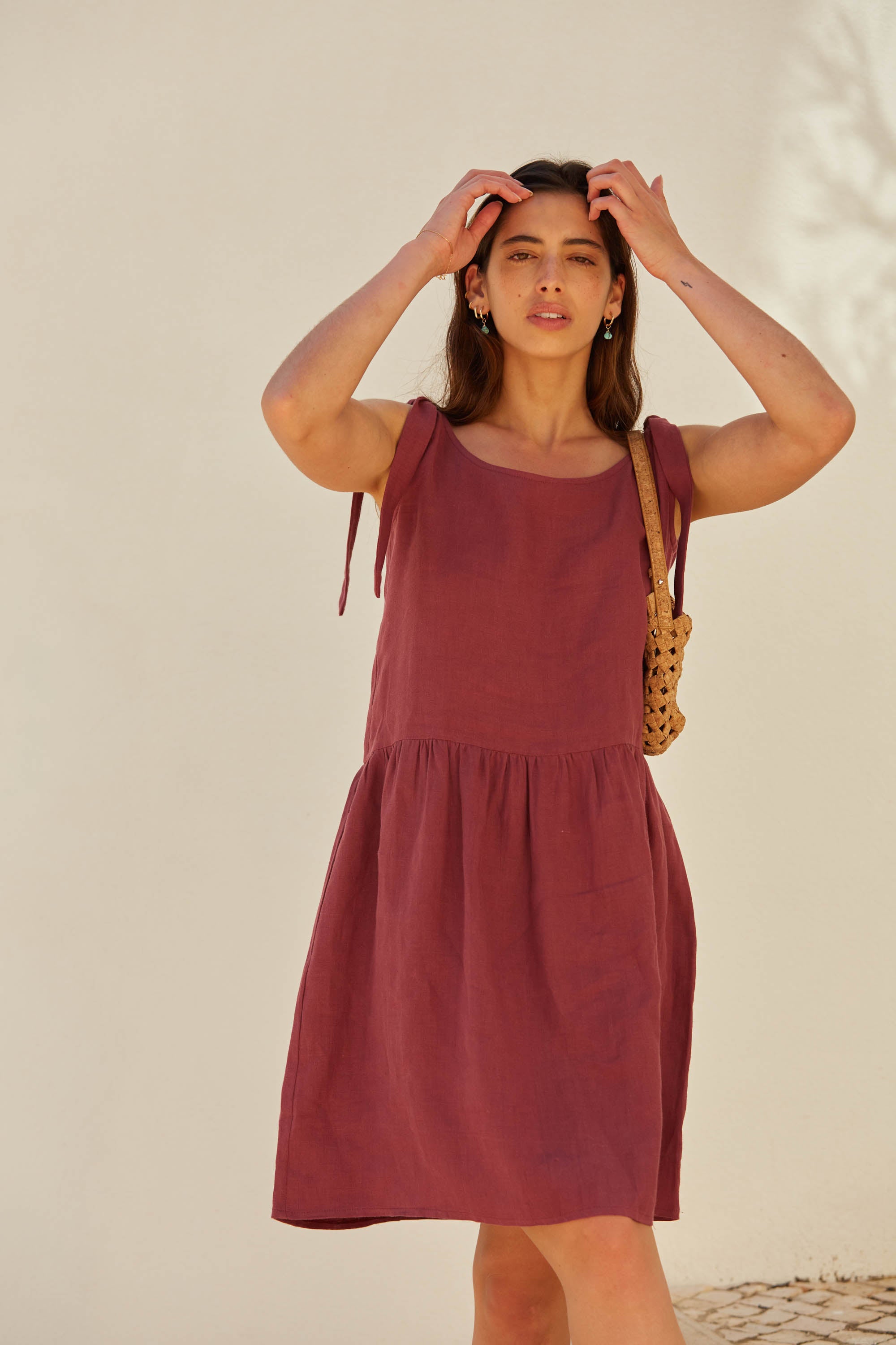Hemp dress with adjustable straps Dakota