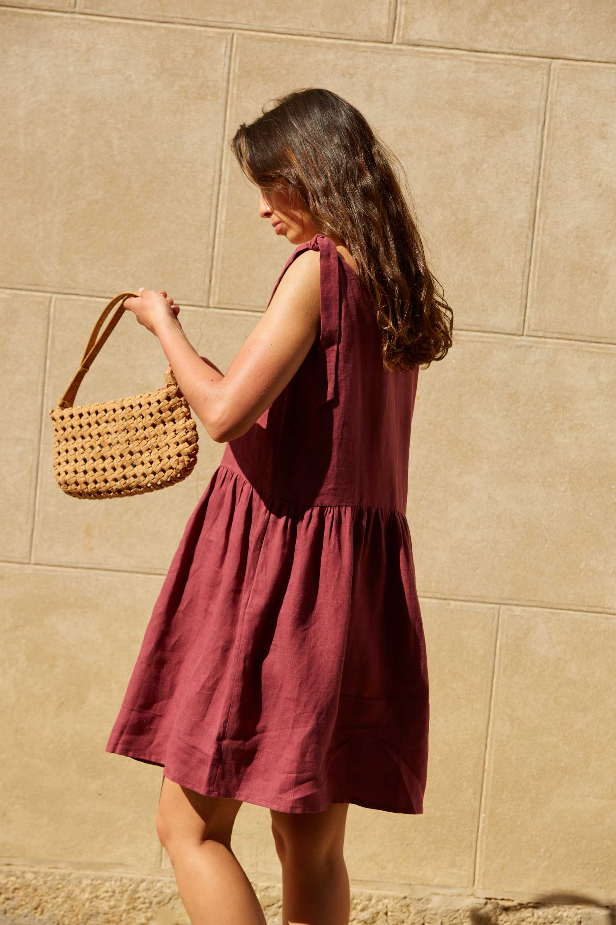 Hemp dress with adjustable straps Dakota