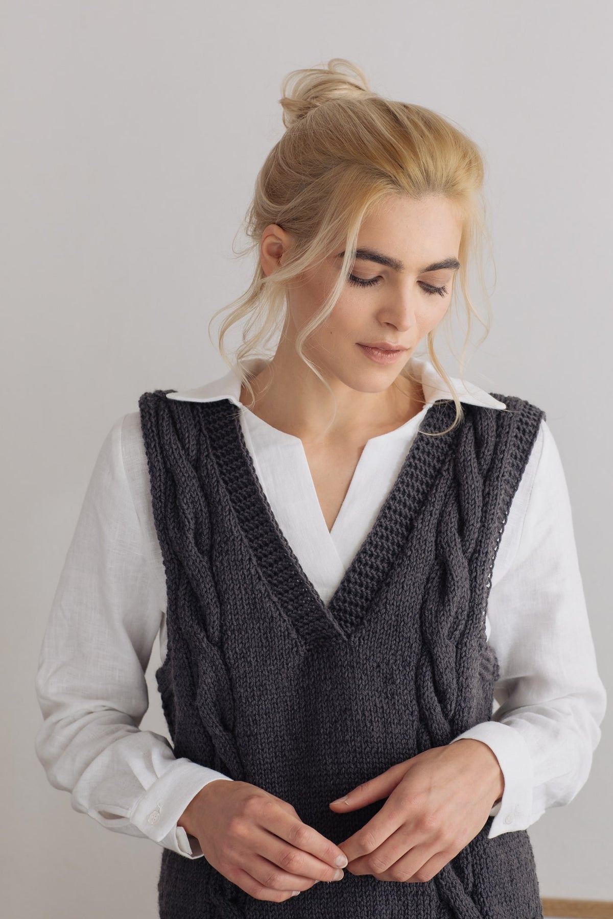 Vestă Din Lână Tricotată Manual NO WASTE