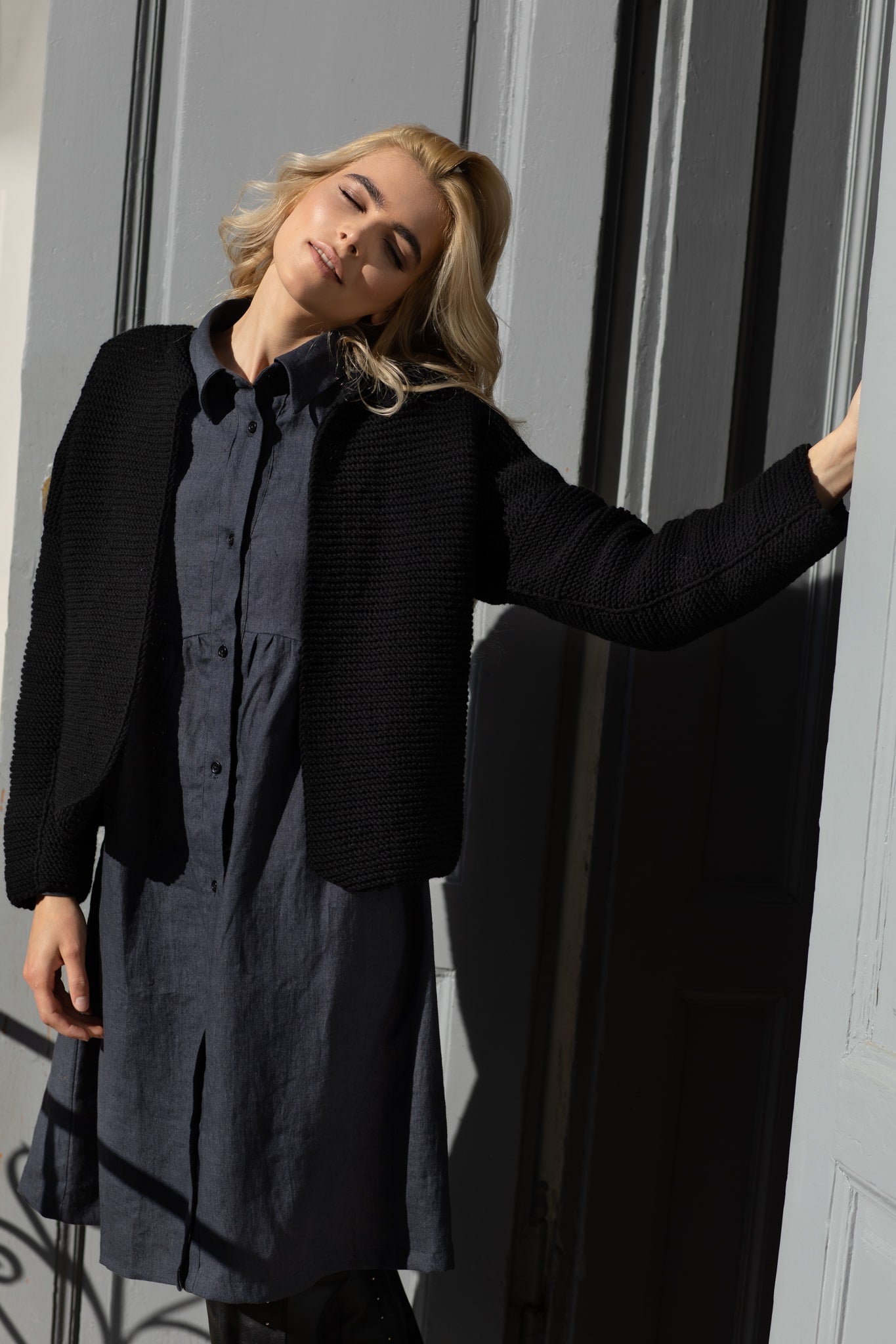 Hand knitted merino wool cardigan Joy