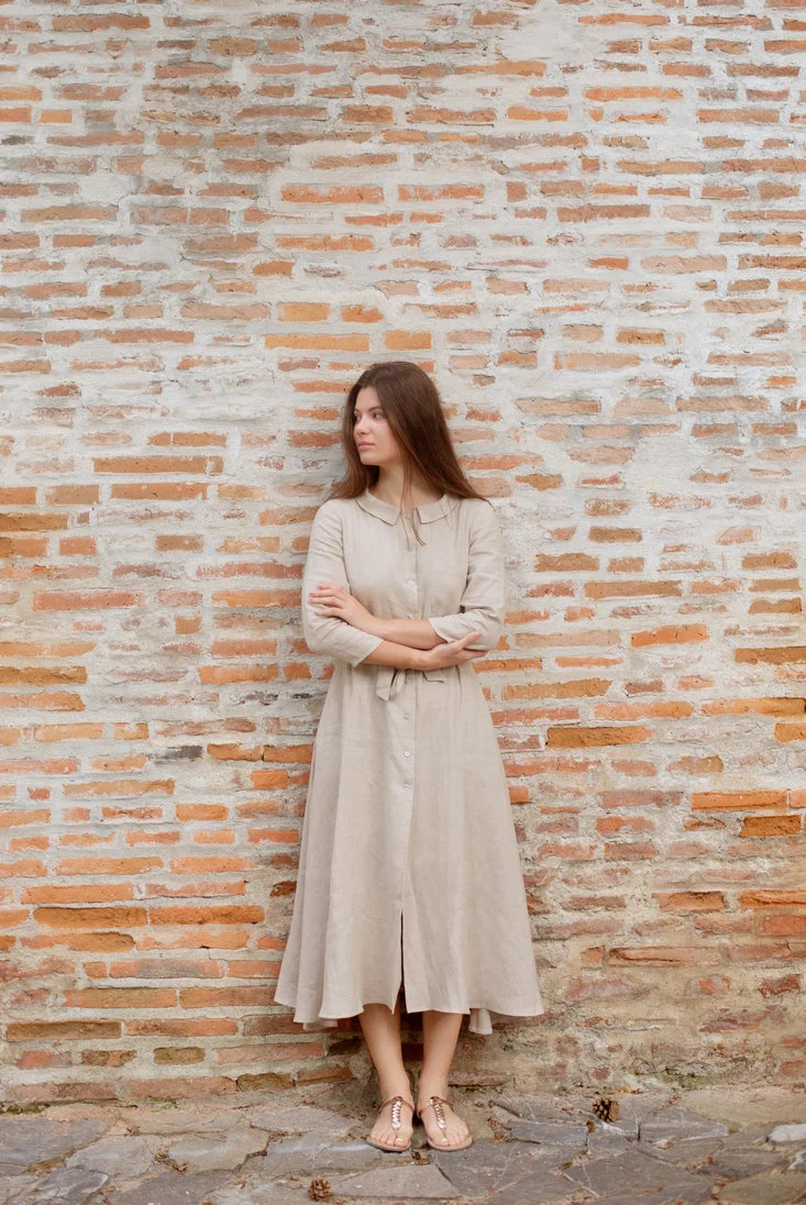 Linen Shirt Dress Marla Sand