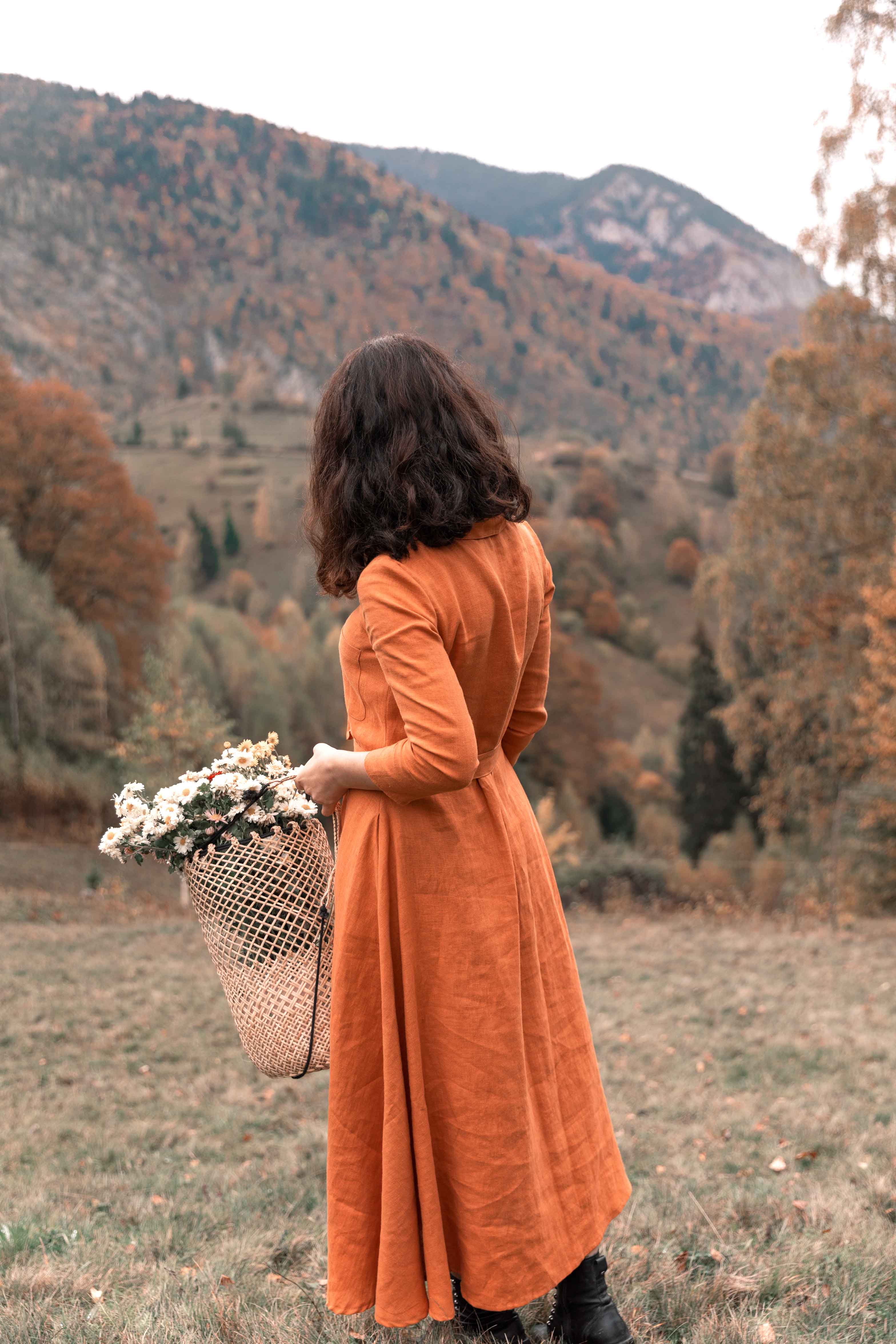Linen Shirt Dress Marla Oranje