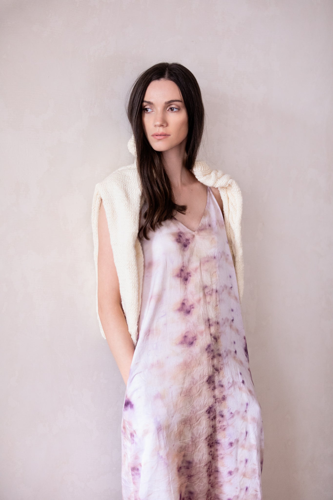 Rochie De Mătase Naturală Și Bumbac Organic Vopsită Cu Plante