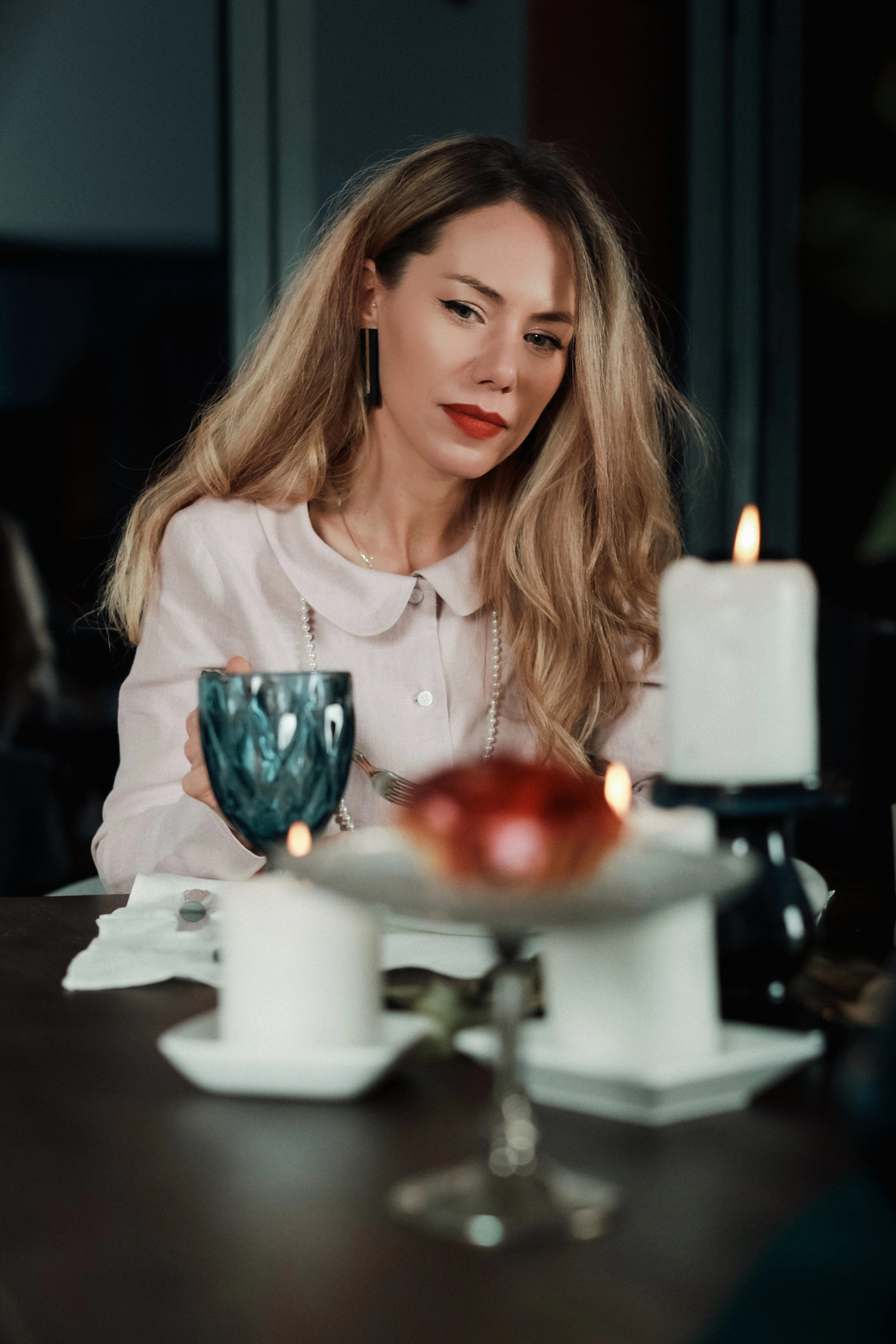 MEGHAN Long Sleeve Linen Blouse with Buttons White