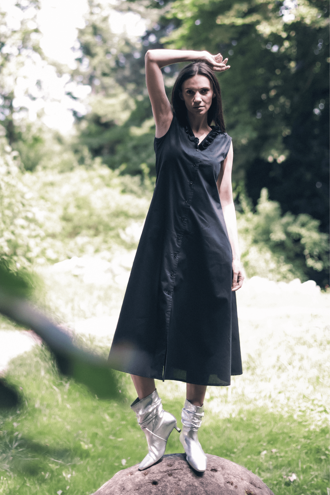 Rochie Lungă Din Poplin de Bumbac Organic Anemone