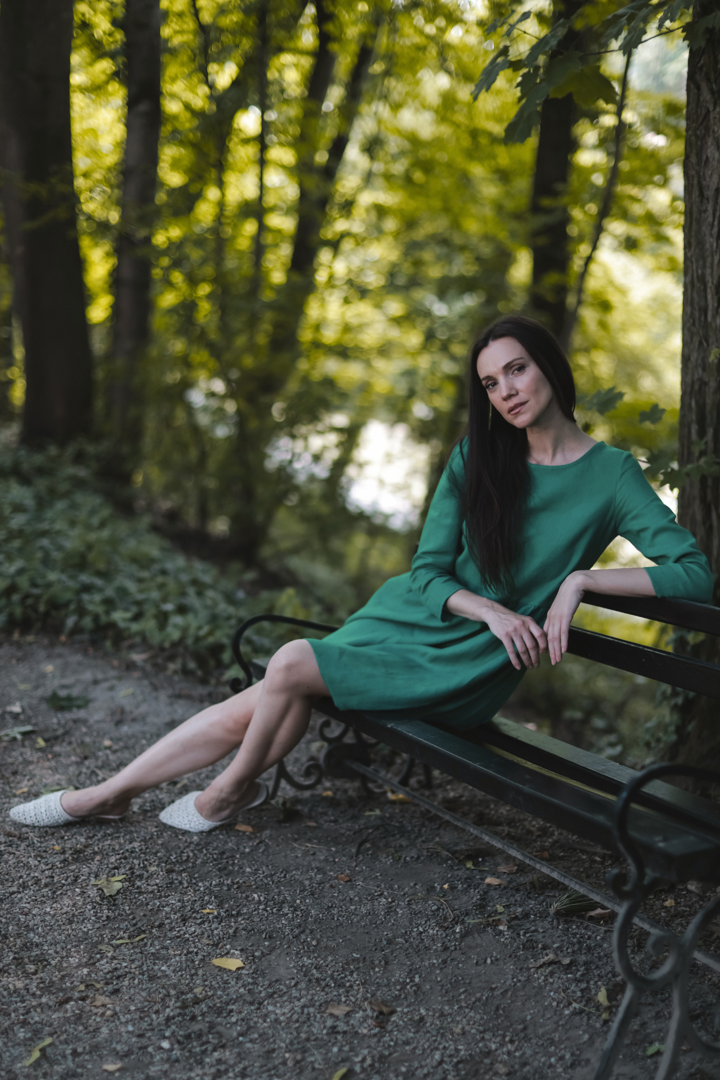 Rochie De In Cu Mânecă Trei Sferturi Anne Verde Smarald