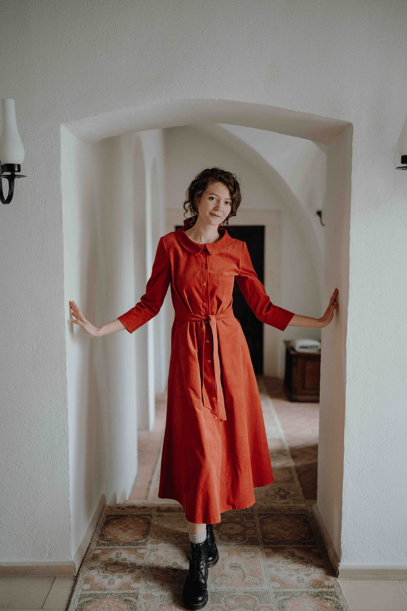 Linen Shirt Dress Marla Black