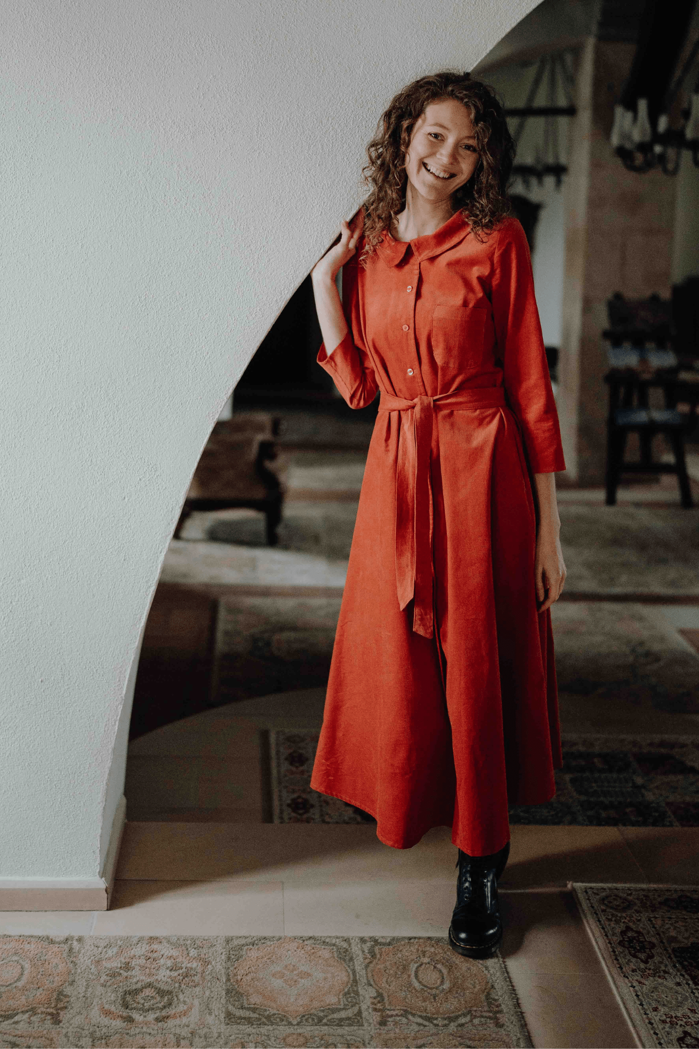 Linen Shirt Dress Marla Black