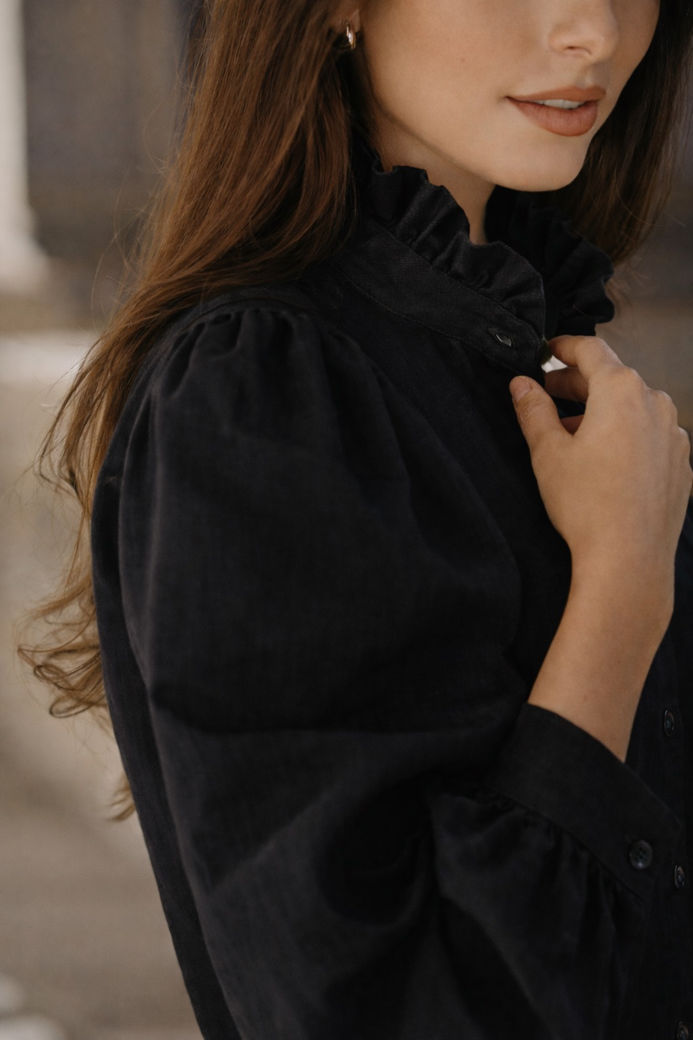 Cămașă Din In Scarlet Negru