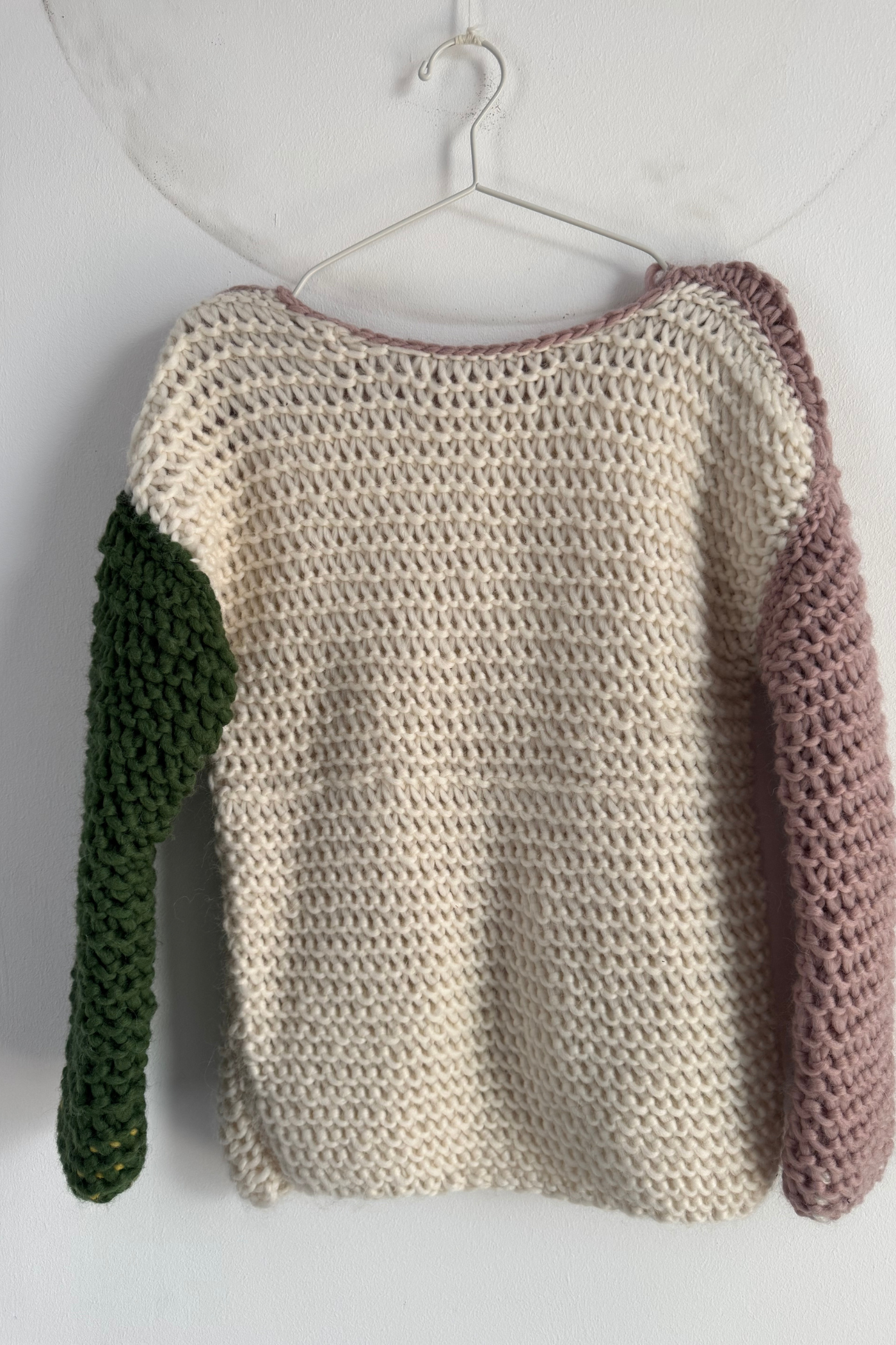 Pulover Tricotat Manual Din Lână Moale și Pufoasă NO WASTE