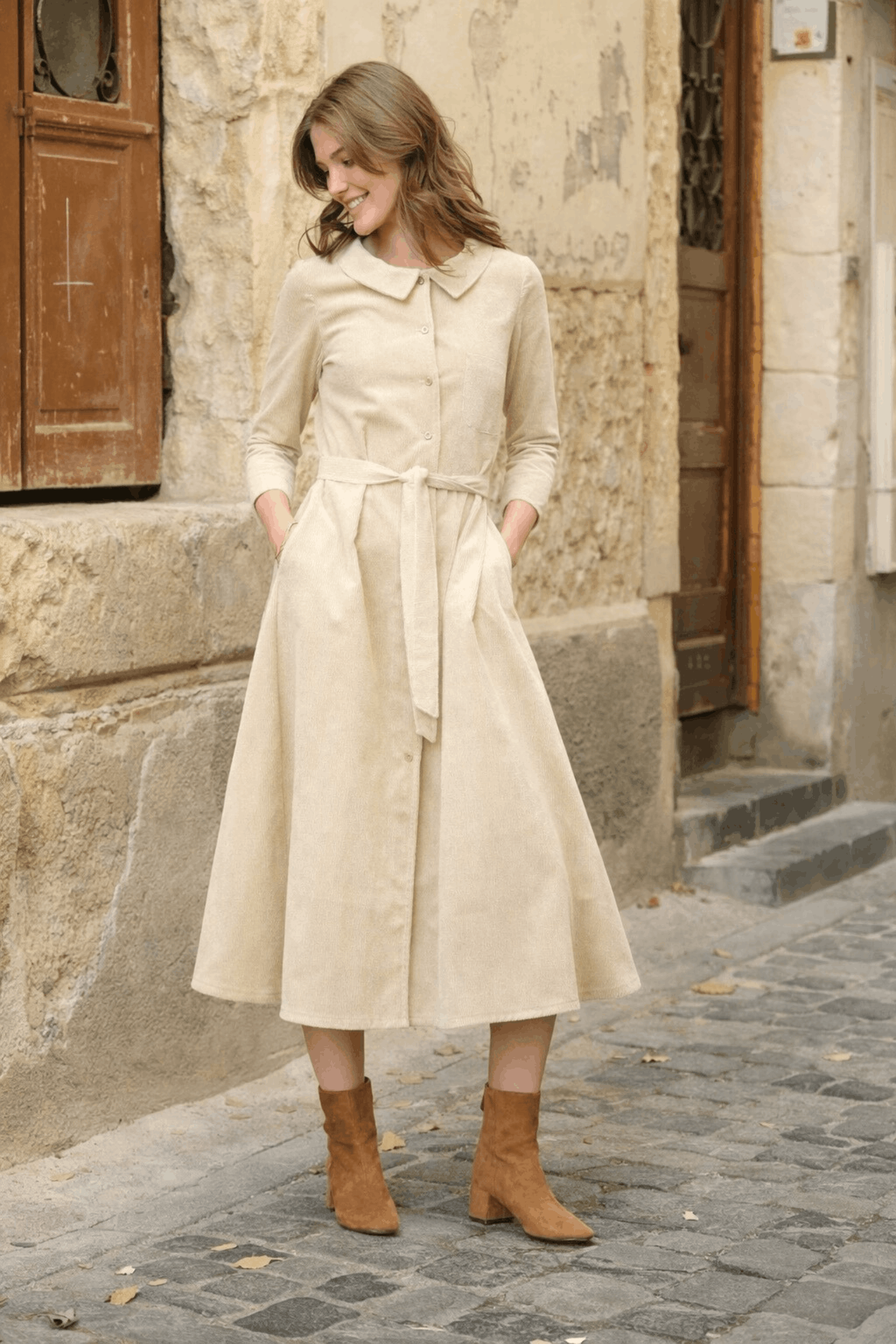 Linen Shirt Dress Marla Black