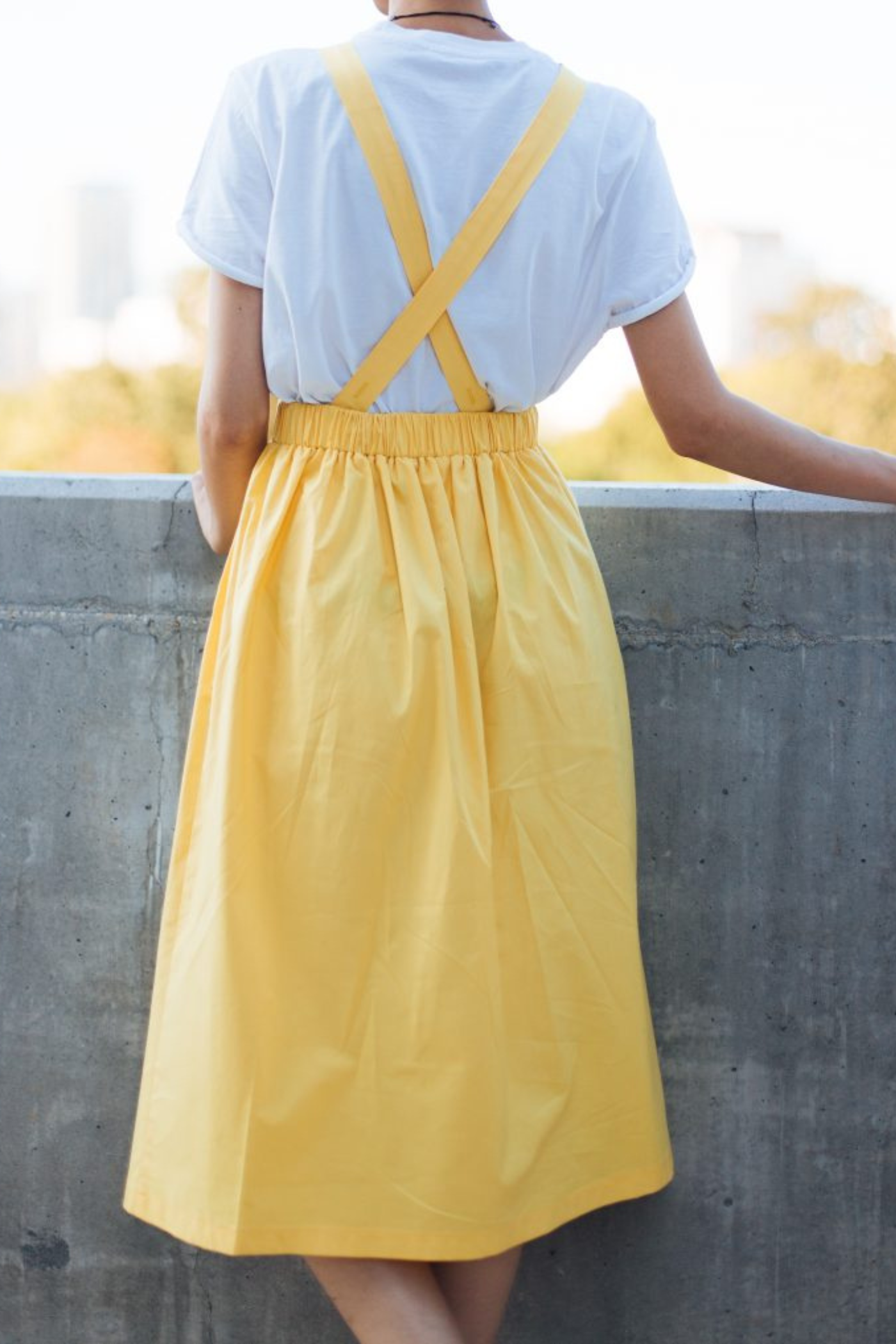 Organic Cotton Pinafore Skirt Yellow