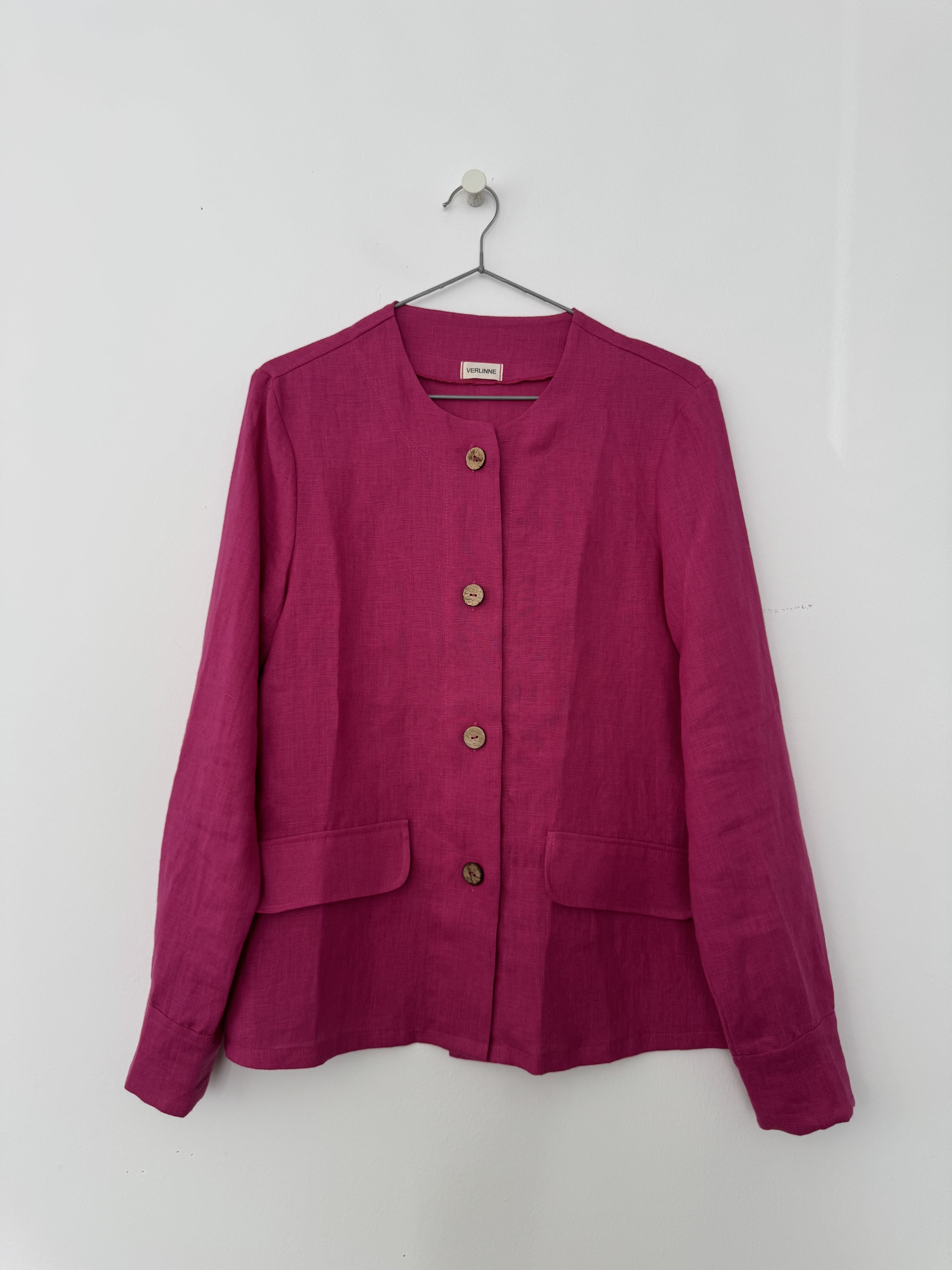Jachetă Din In Fucsia M