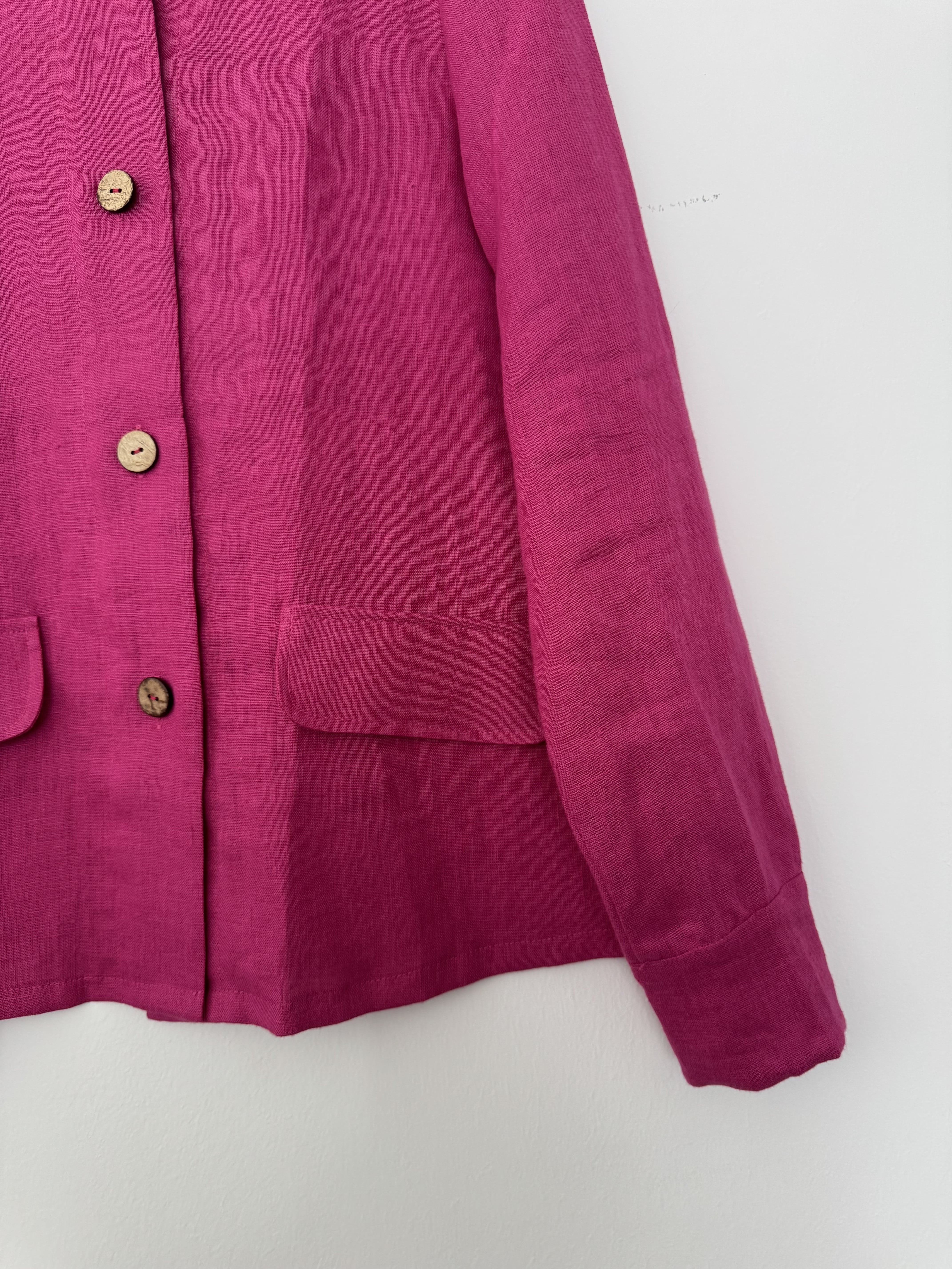 Jachetă Din In Fucsia M