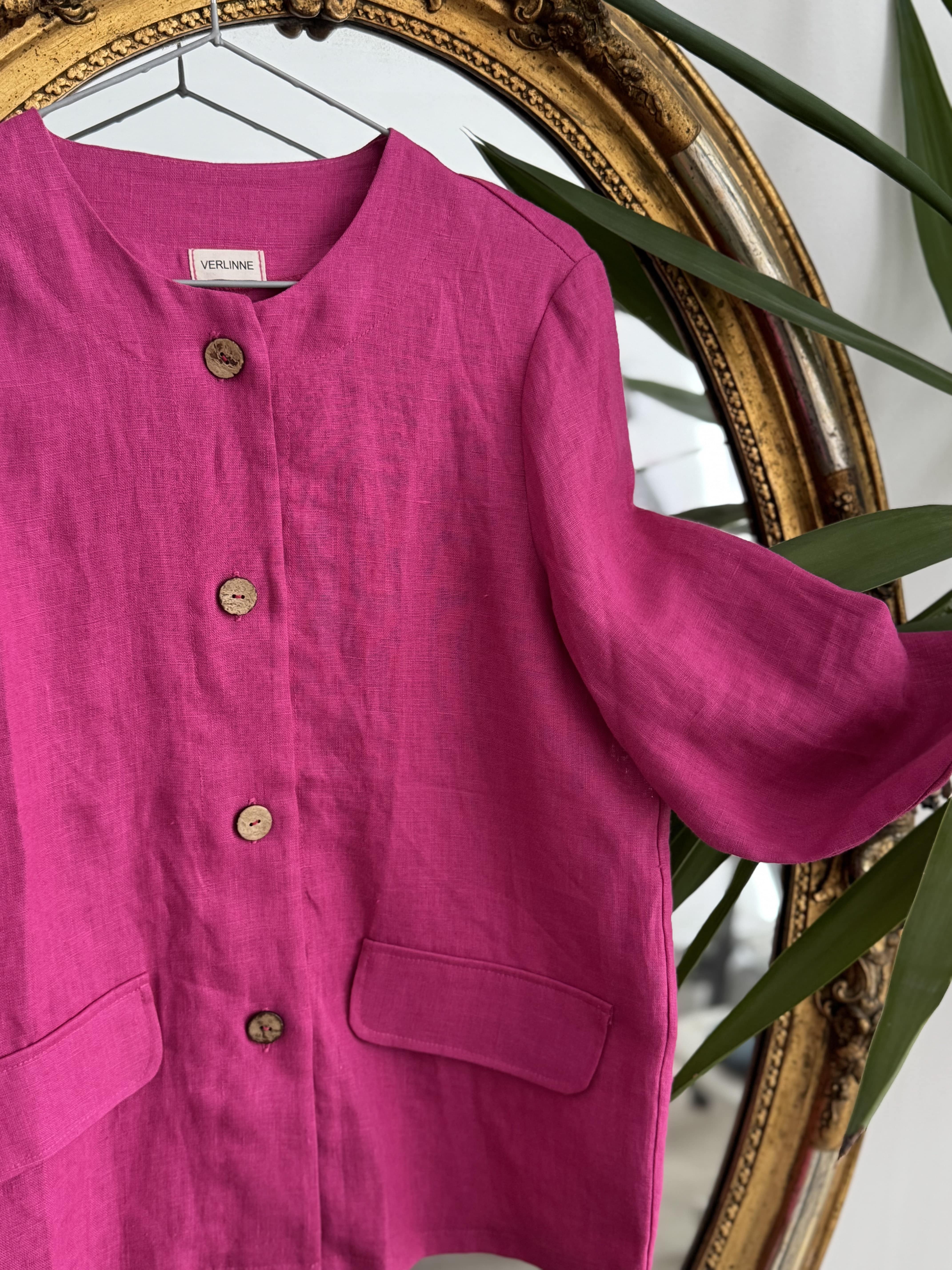 Jachetă Din In Fucsia M
