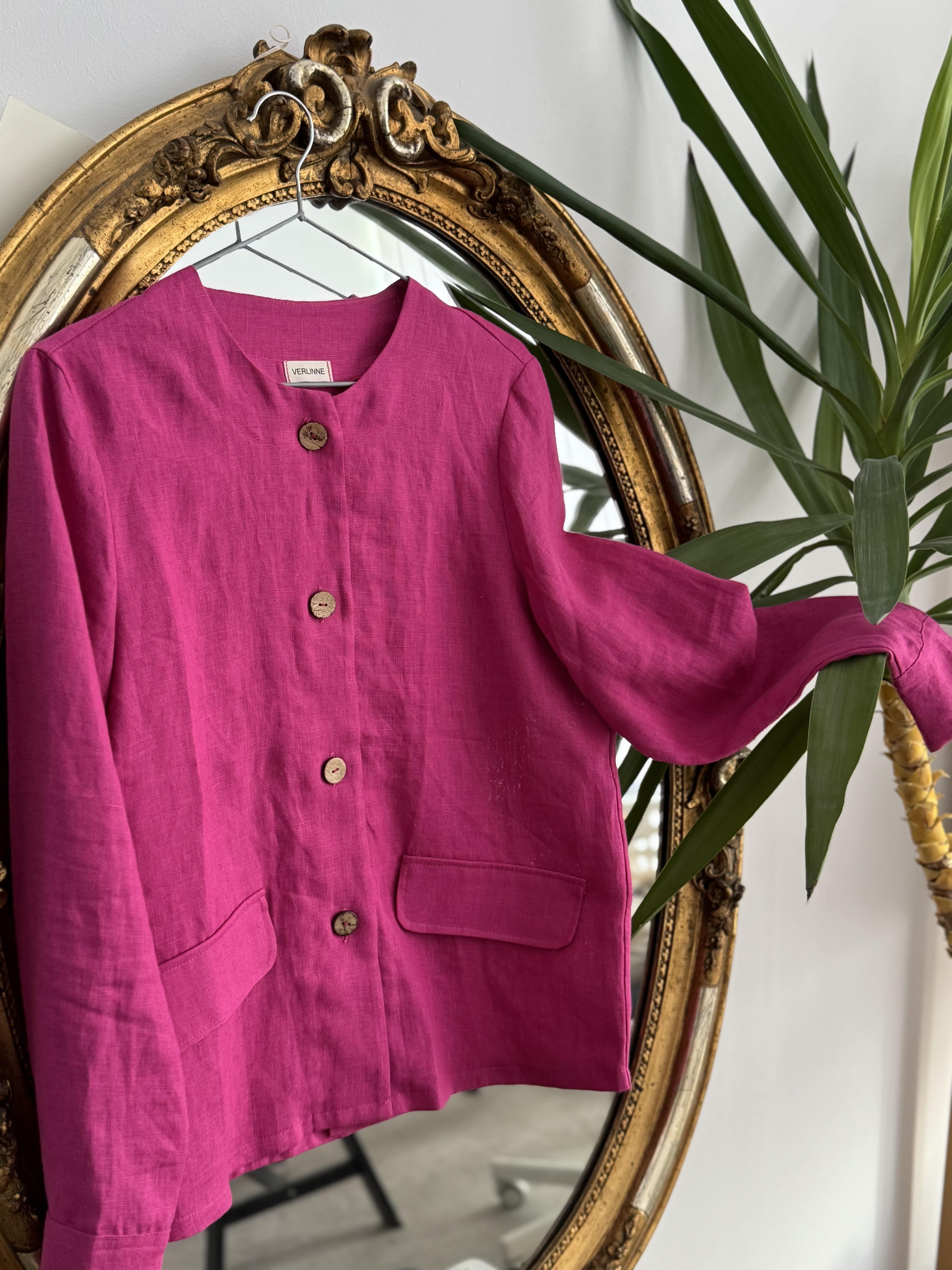 Jachetă Din In Fucsia M
