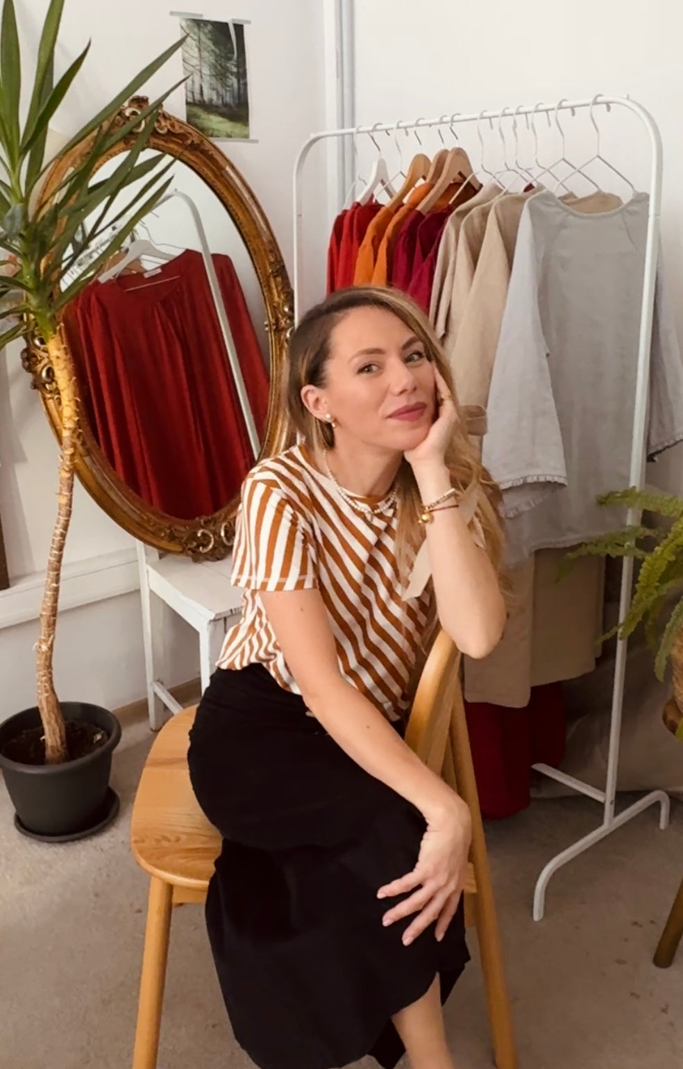 Tricou cu dungi din bumbac organic