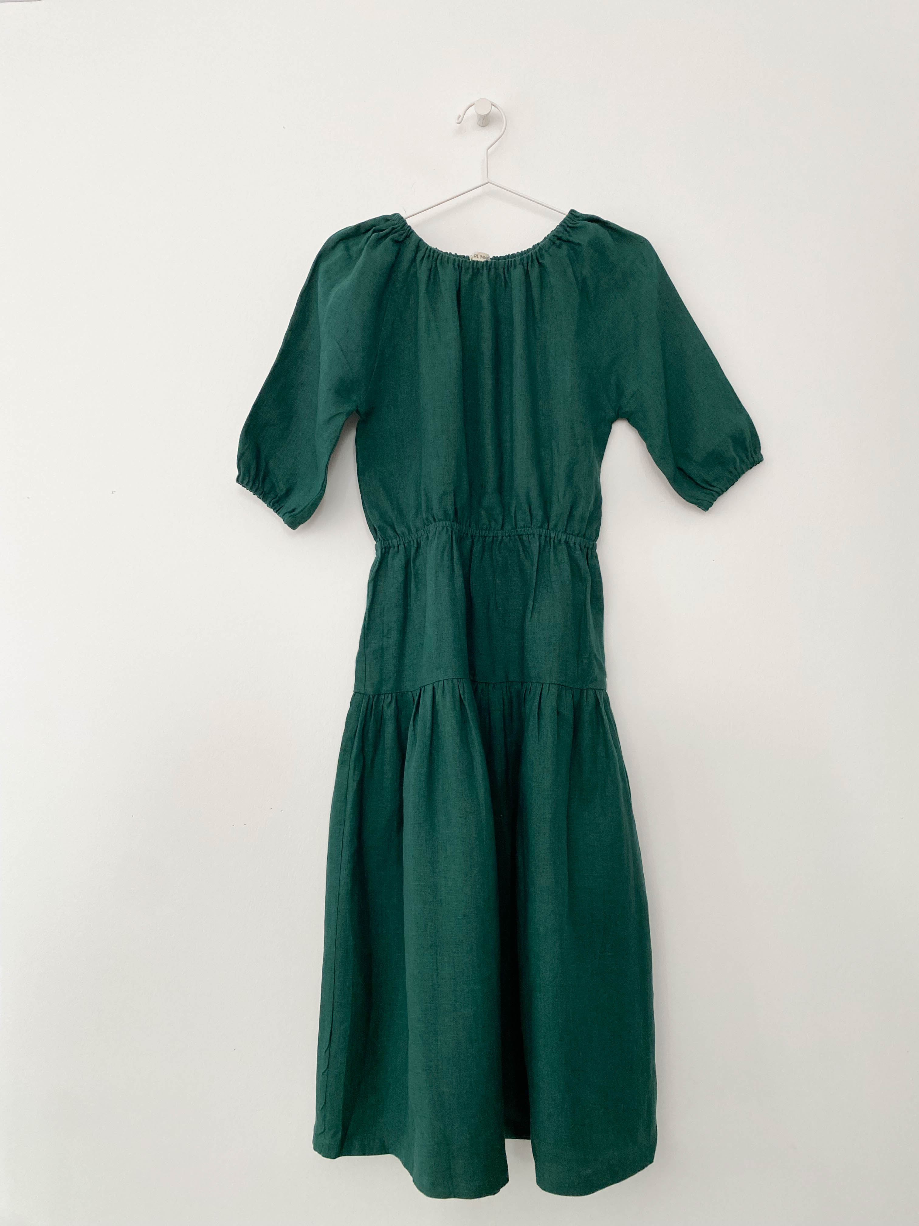 Rochie Lungă Din In Nina Negru Nina Verde Brad