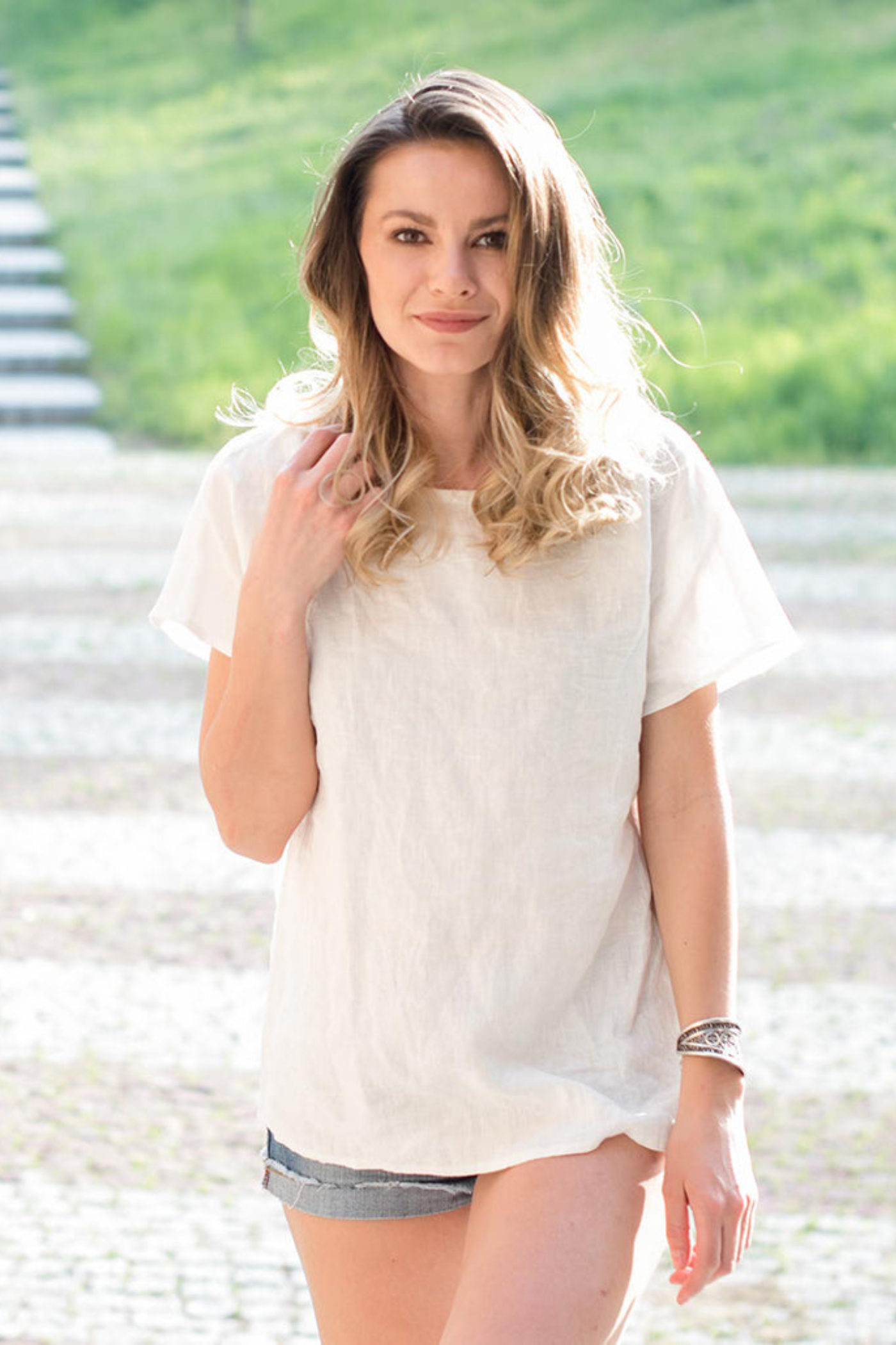 Linen top White