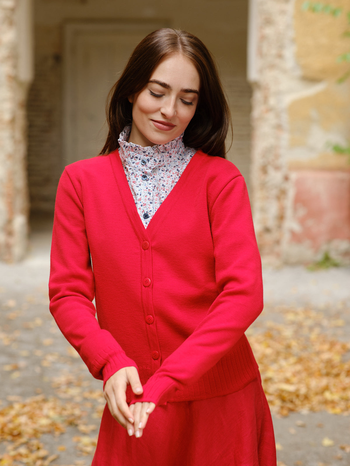 Cardigan din lână Allegria Roșu