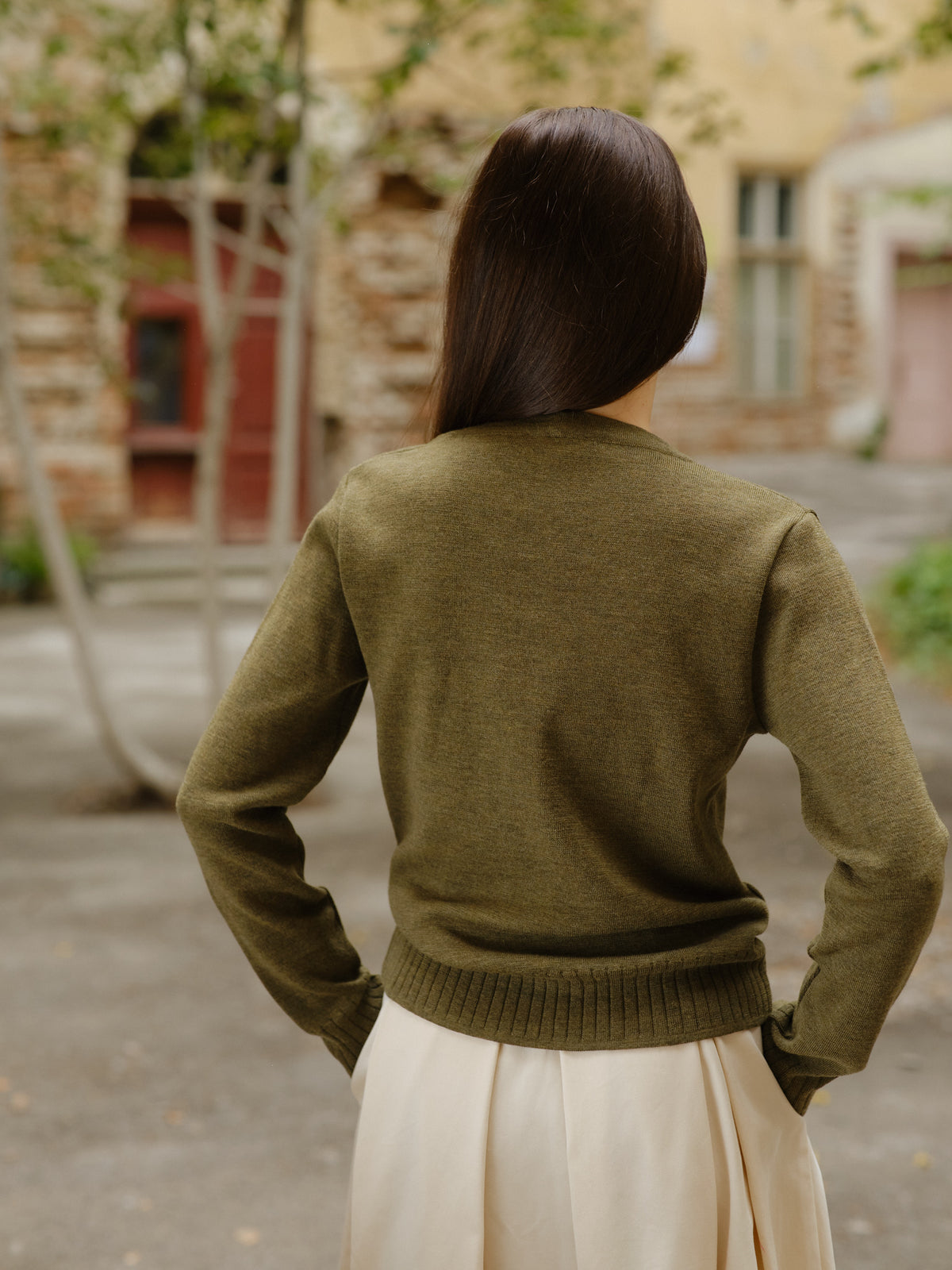 Cardigan din lână Allegria Verde
