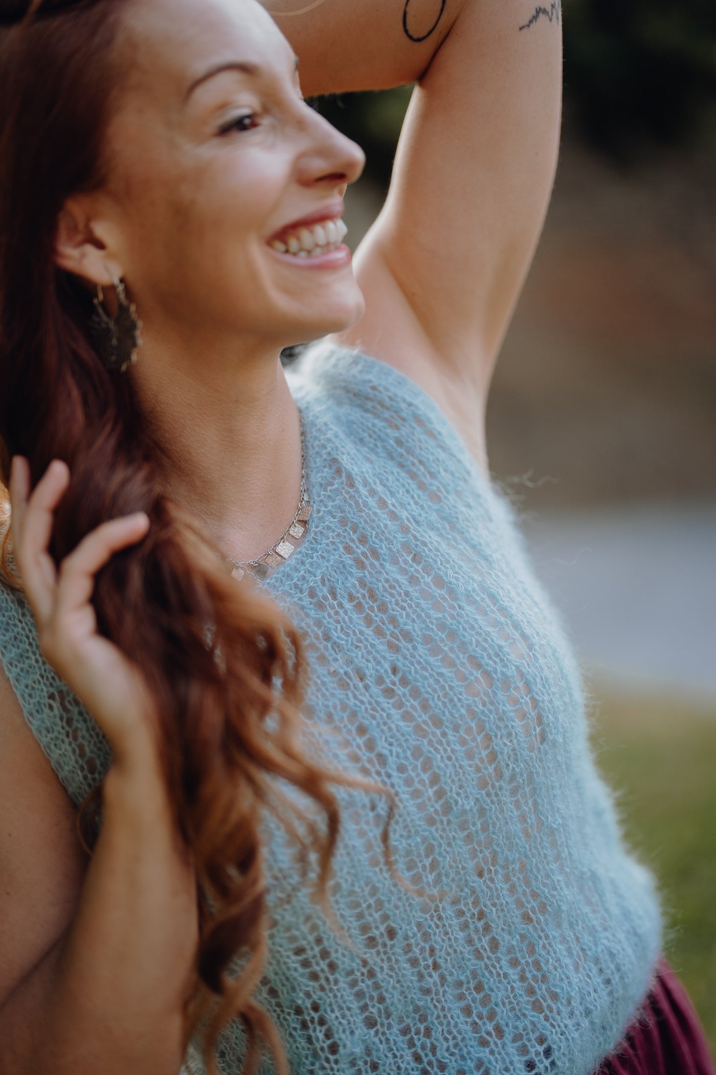  Mohair and Natural Silk Knitted Top