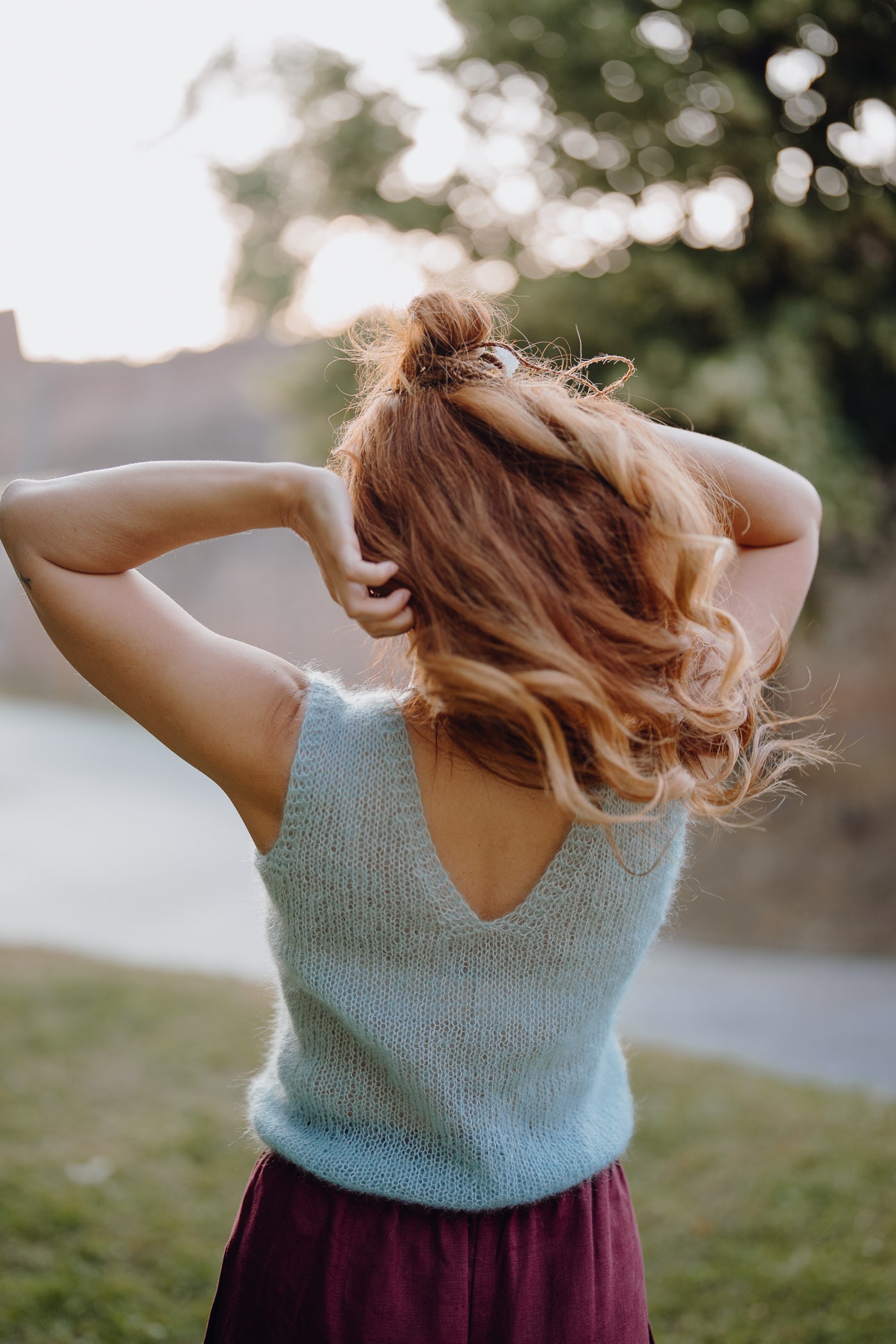  Mohair and Natural Silk Knitted Top