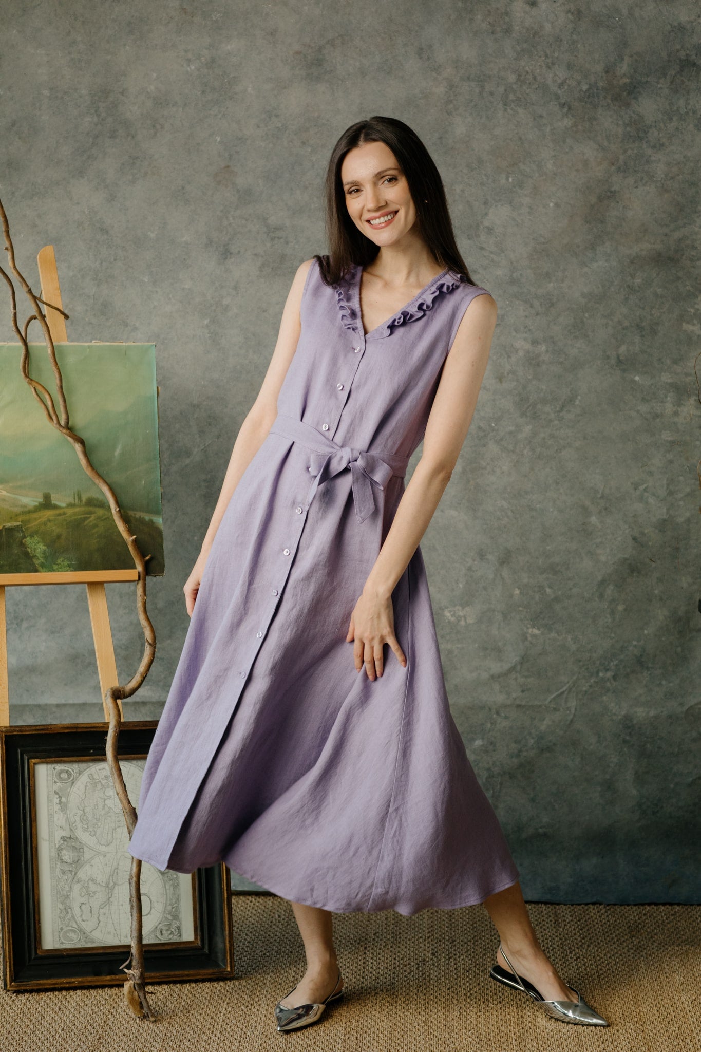 ANEMONE long linen dress
