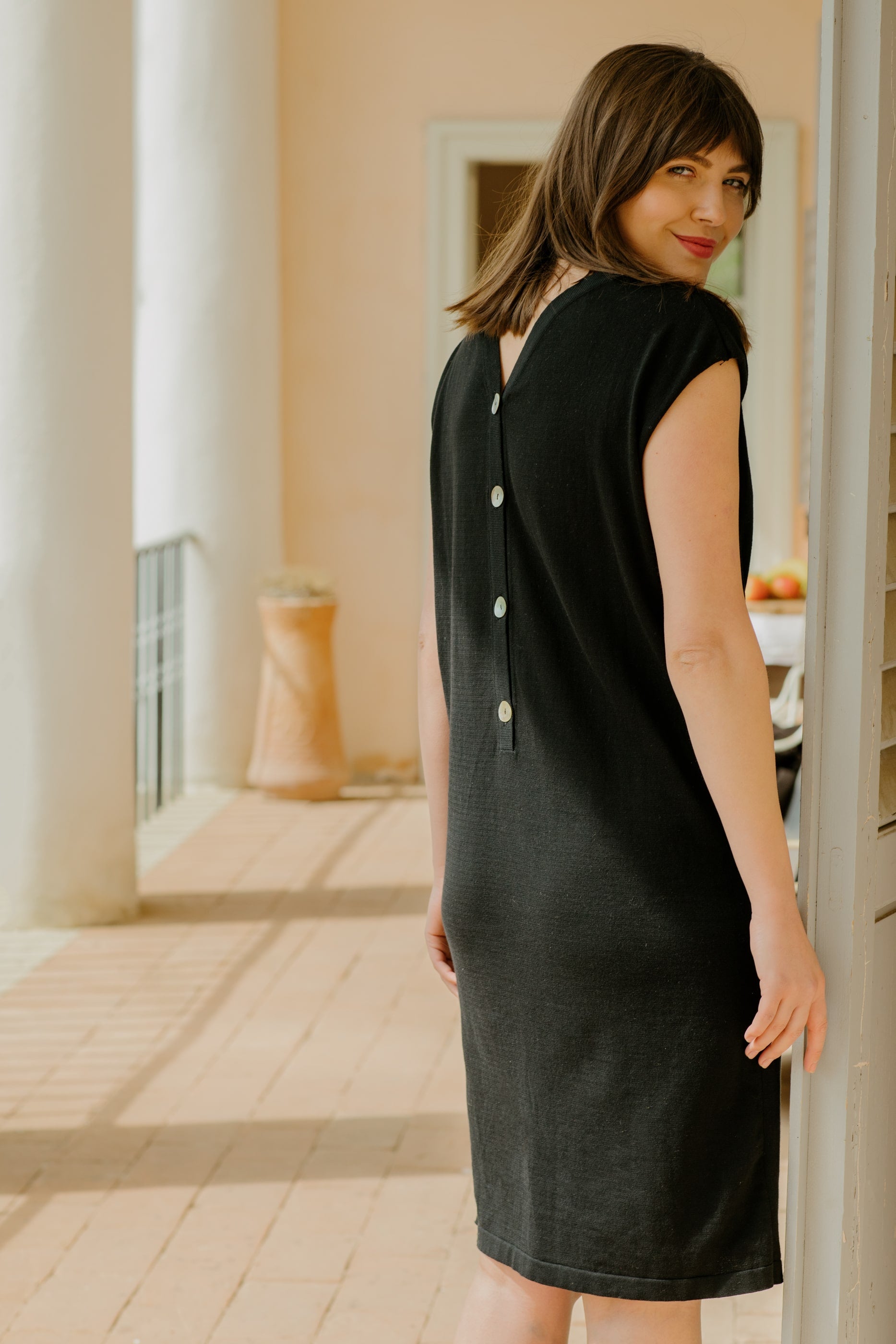 Easy-Black Organic Cotton Dress