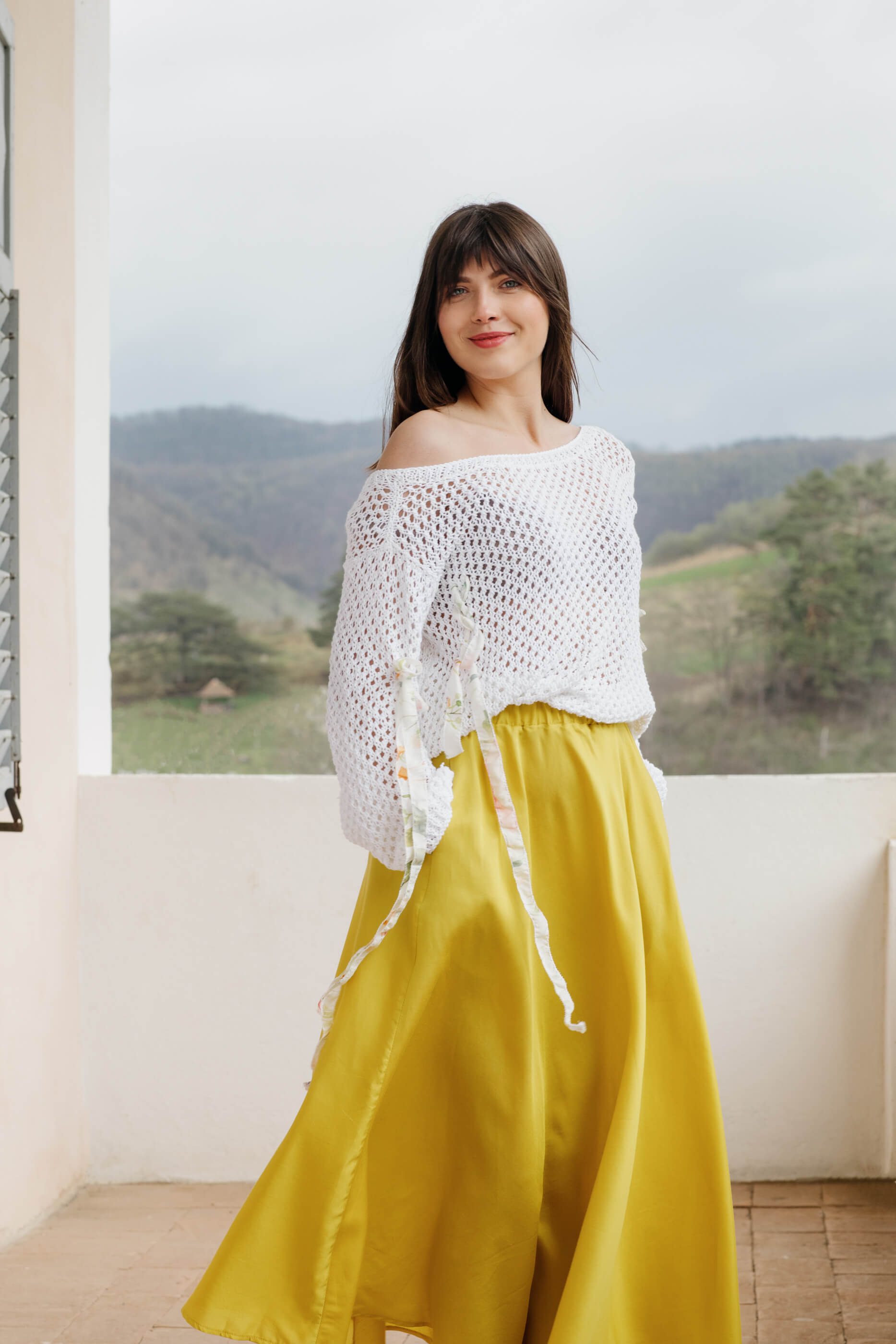 Long and Airy Skirt in Silk and Organic Cotton