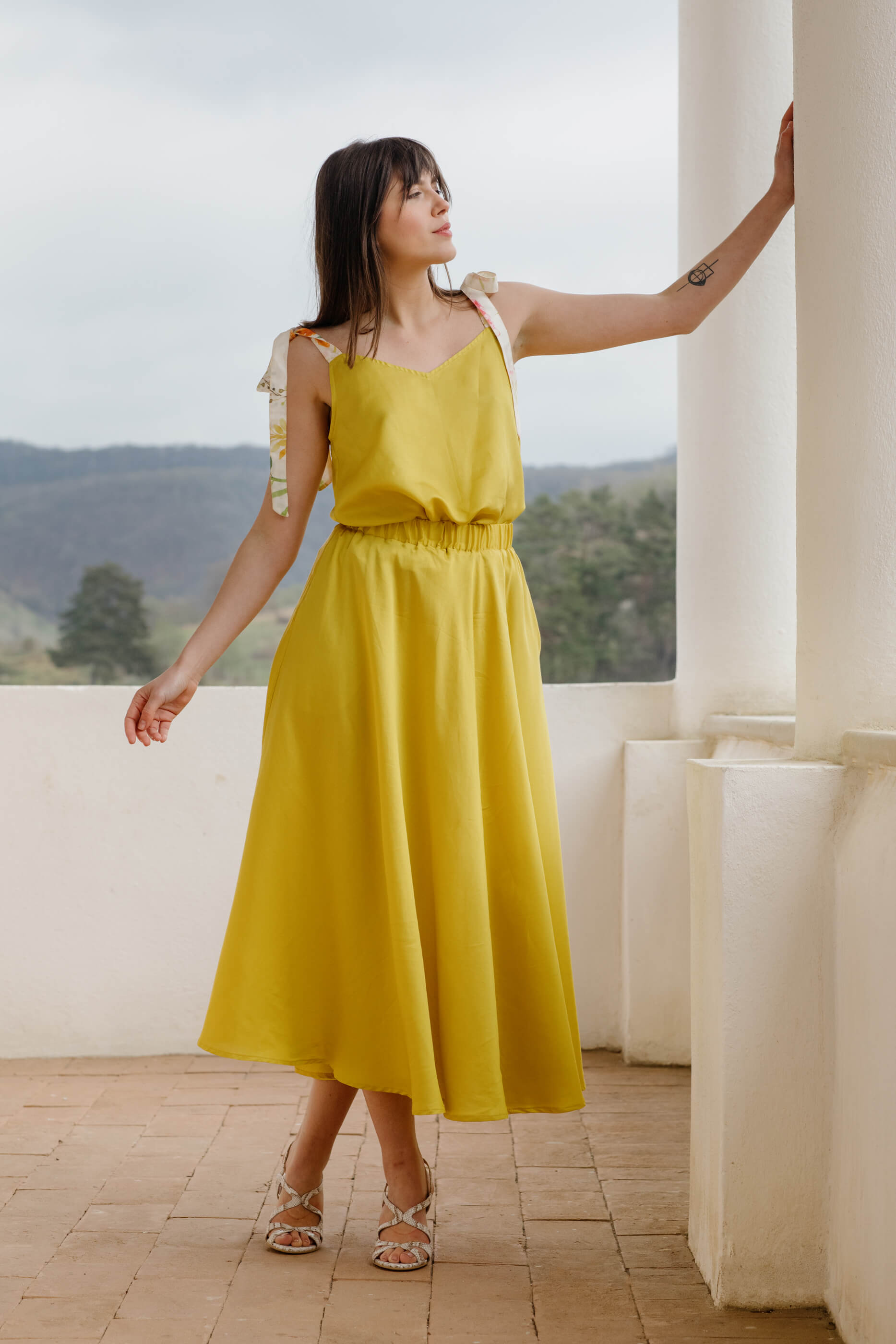 Long and Airy Skirt in Silk and Organic Cotton