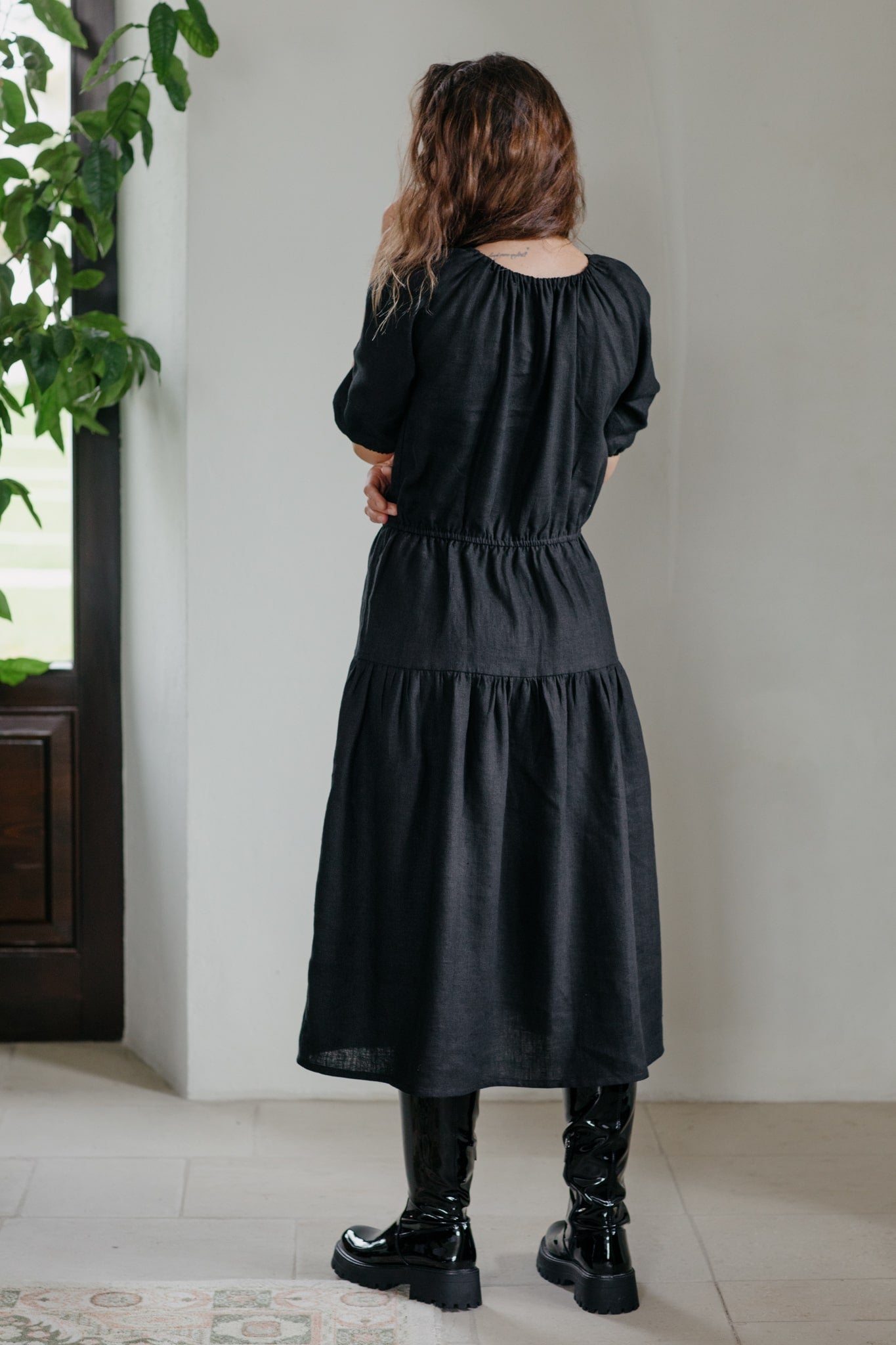 Nina Linen Dress Black