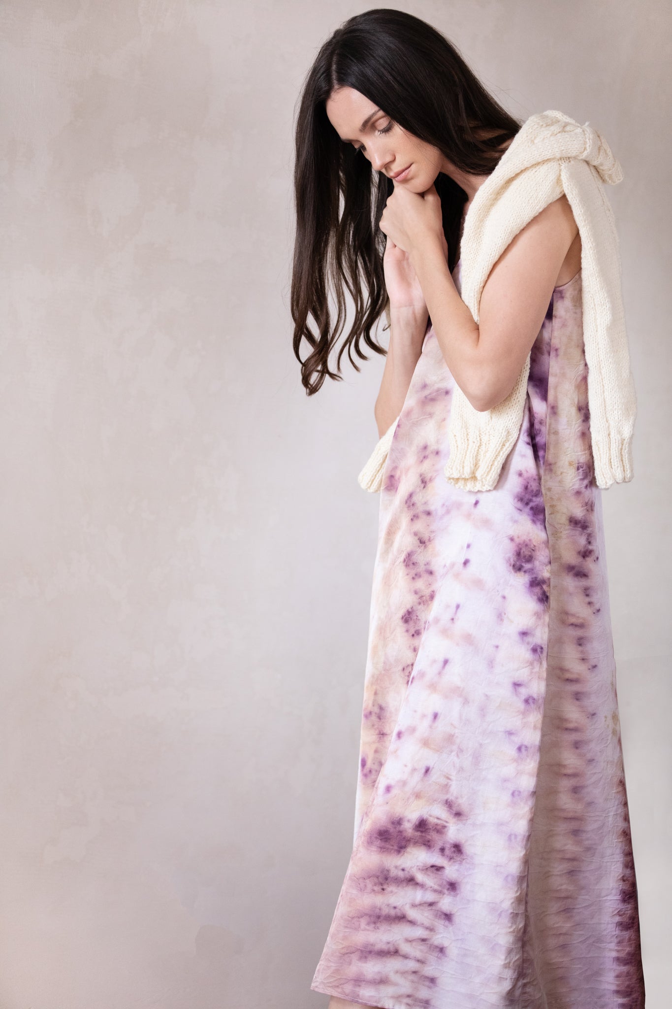 Natural Silk and Organic Cotton Slip Dress Hand Dyed with Plants