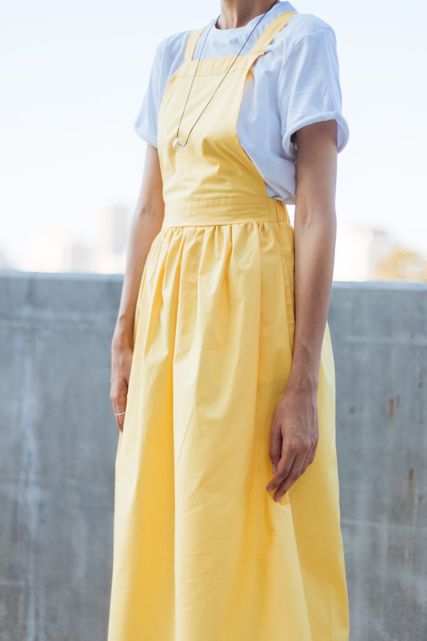 Organic Cotton Pinafore Skirt Yellow