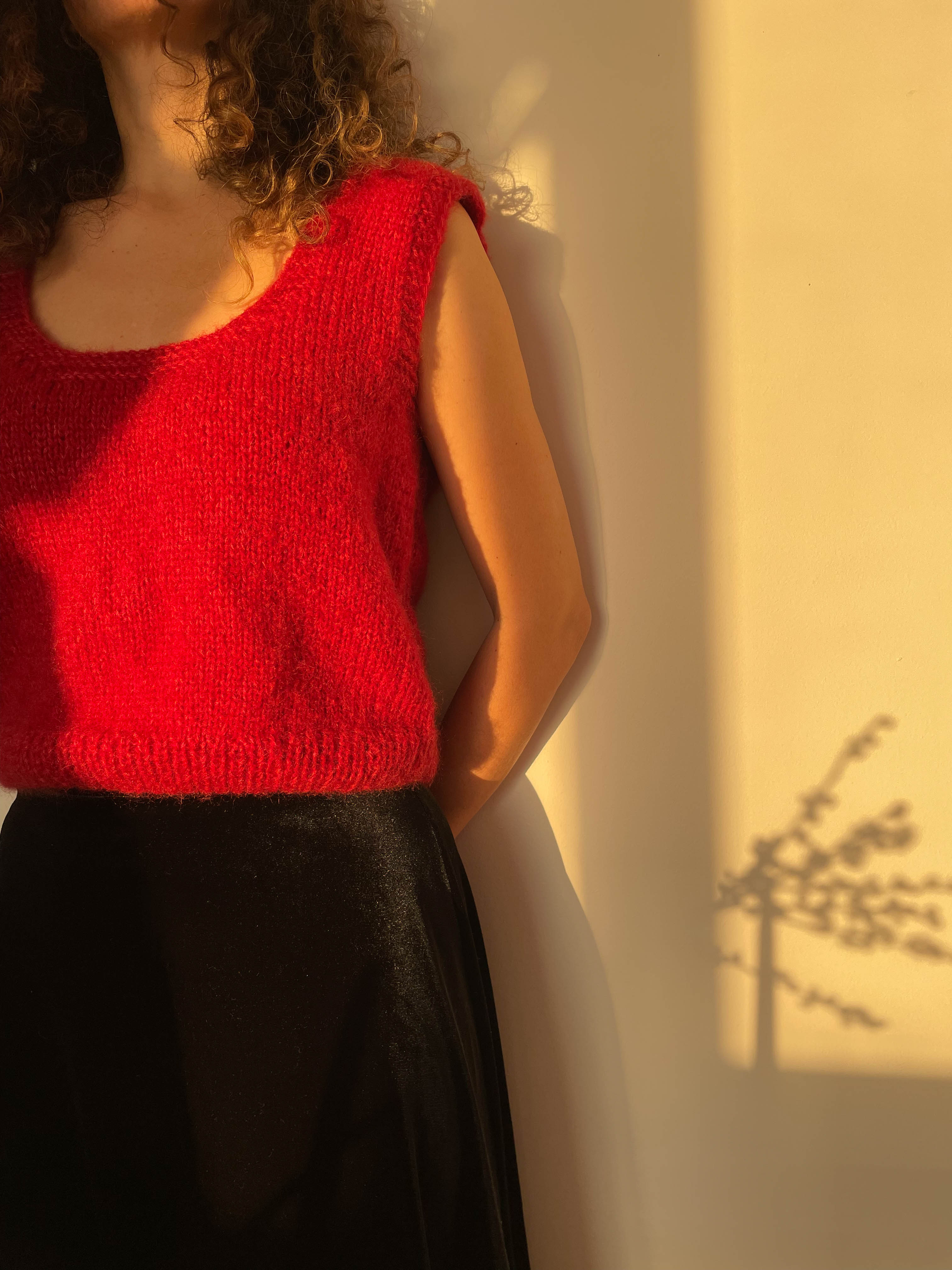  Mohair and Natural Silk Knitted Top