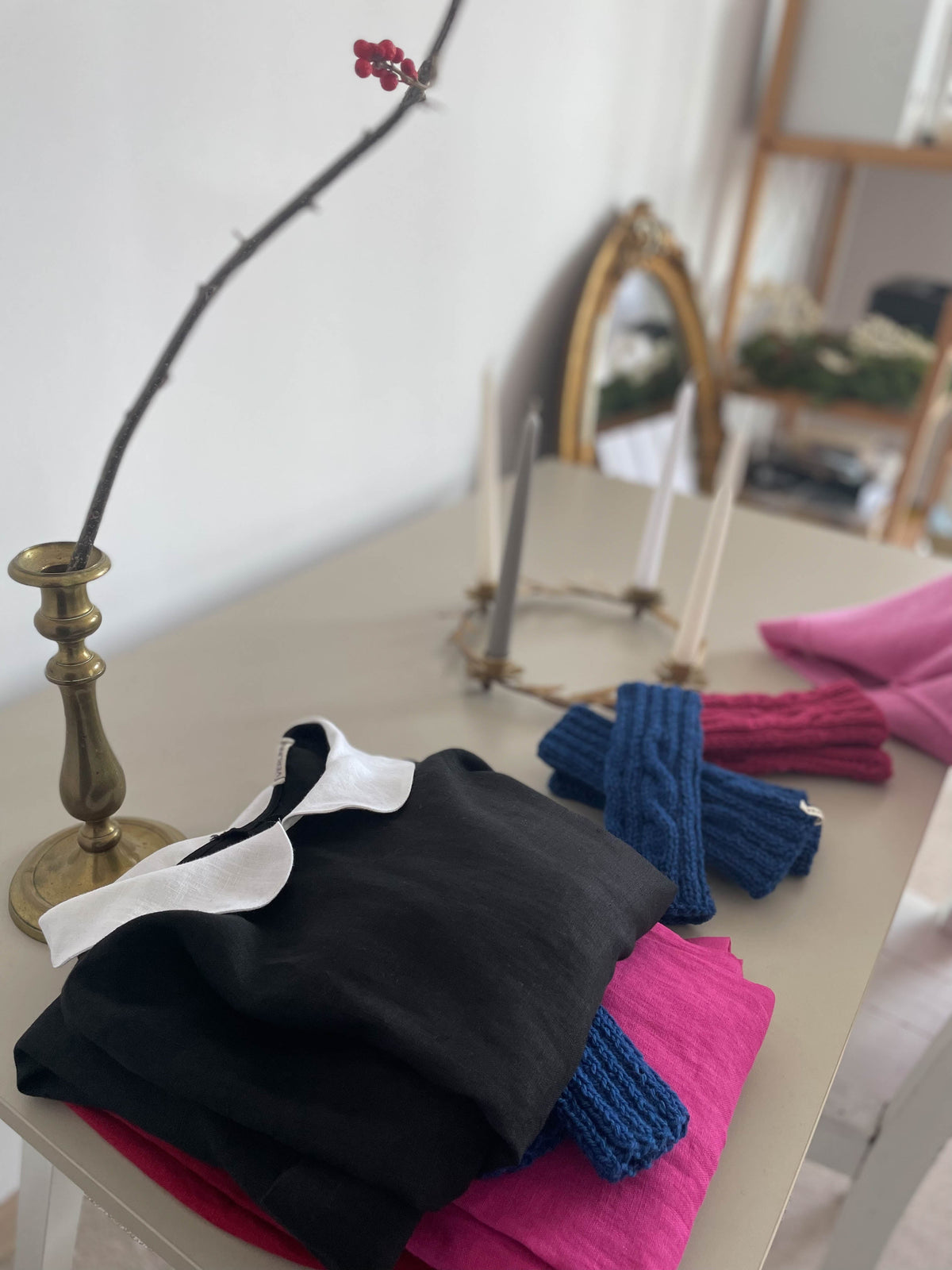 PRE-LOVED Rochie Din In Cu Mânecă Trei Sferturi Și Cu Guler Alb - Mărimea S