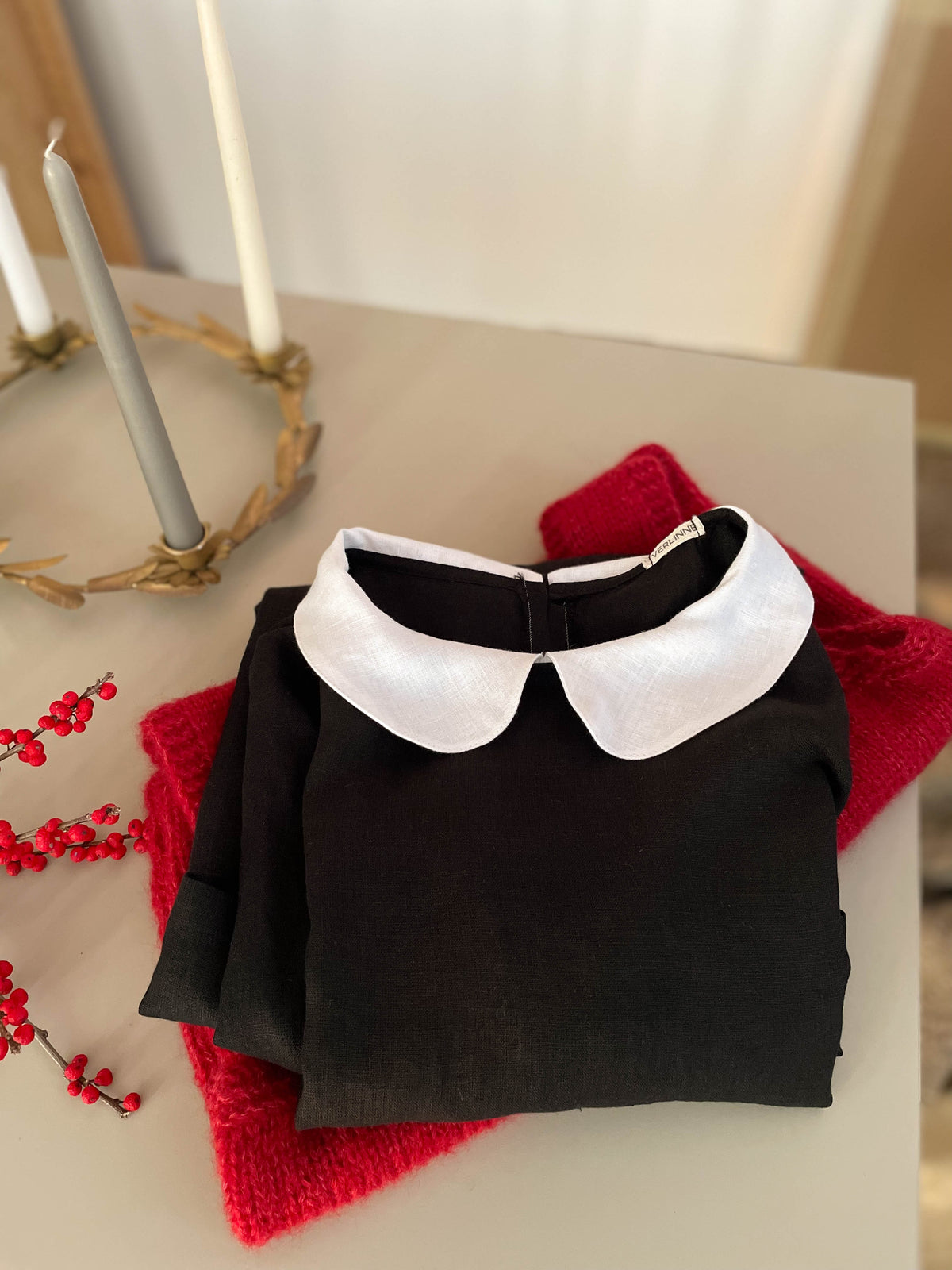 PRE-LOVED Rochie Din In Cu Mânecă Trei Sferturi Și Cu Guler Alb - Mărimea S