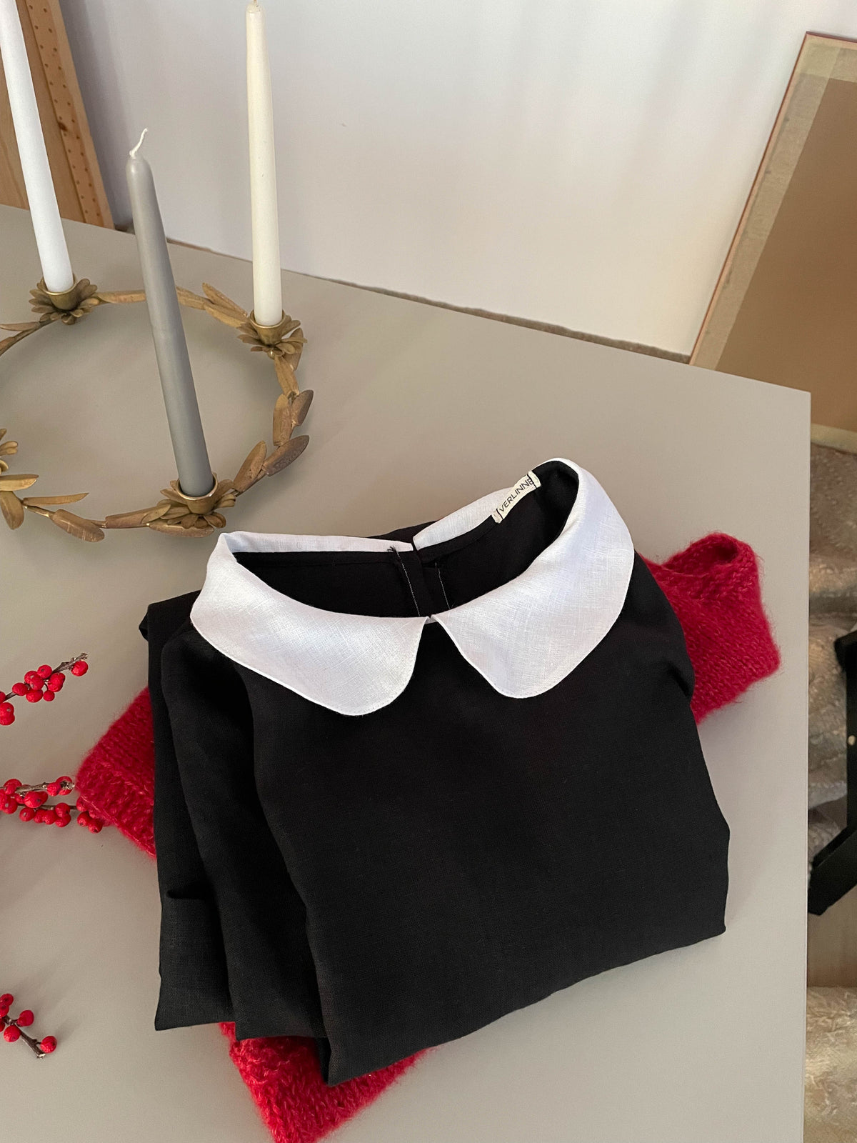 PRE-LOVED Rochie Din In Cu Mânecă Trei Sferturi Și Cu Guler Alb - Mărimea S