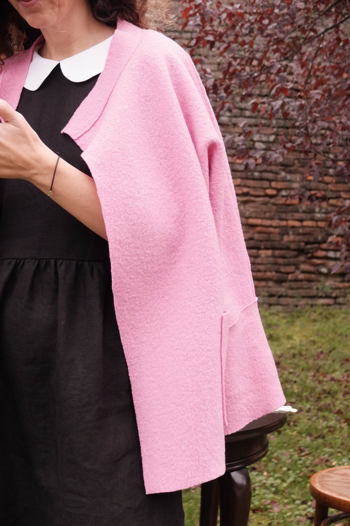 PRE-LOVED Rochie Din In Cu Mânecă Trei Sferturi Și Cu Guler Alb - Mărimea S