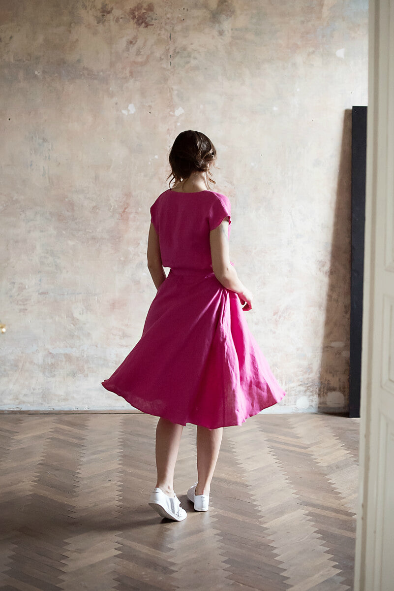 Florence Midi Linen Dress