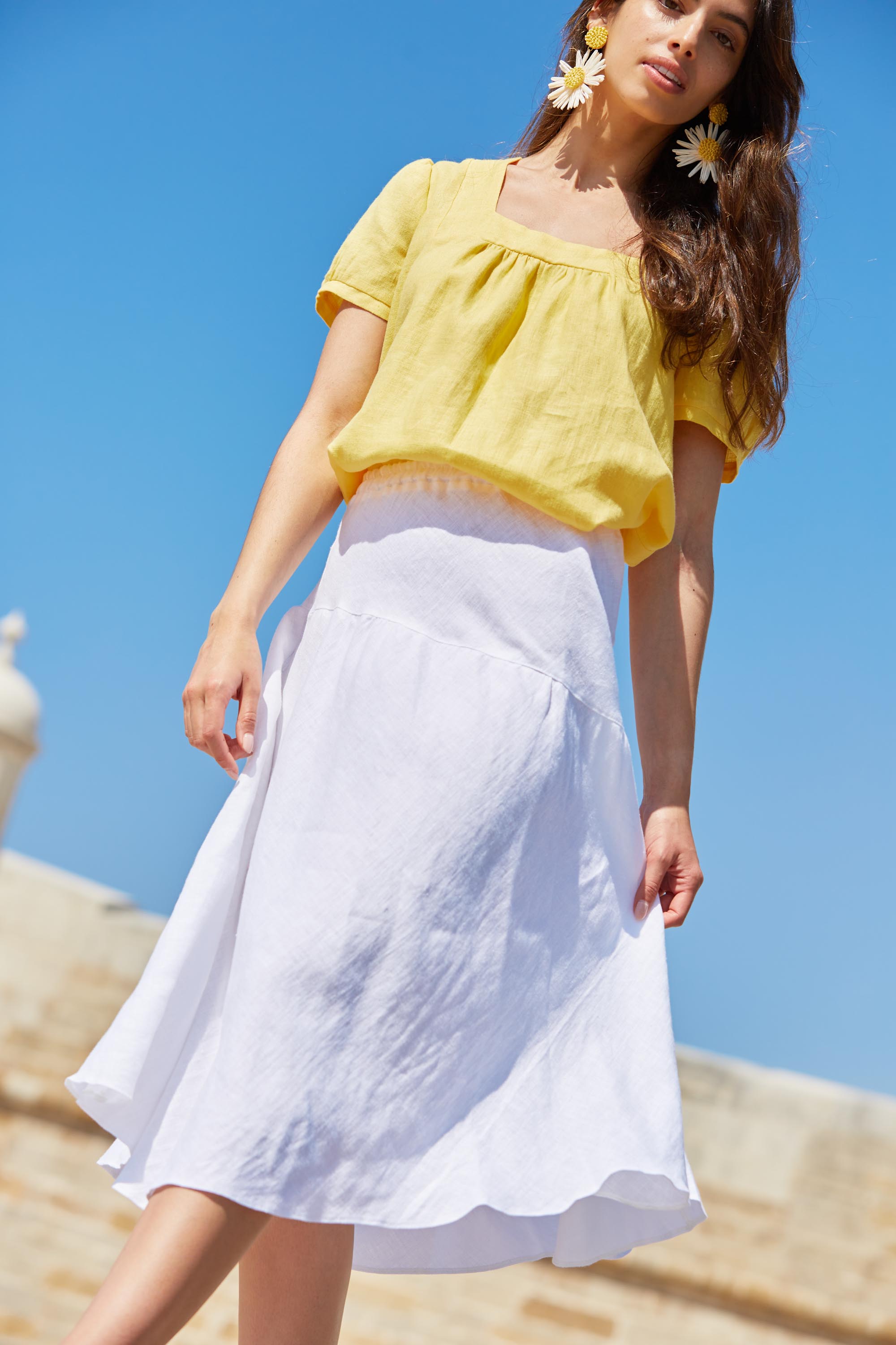 Lucille Full Midi Linen Skirt